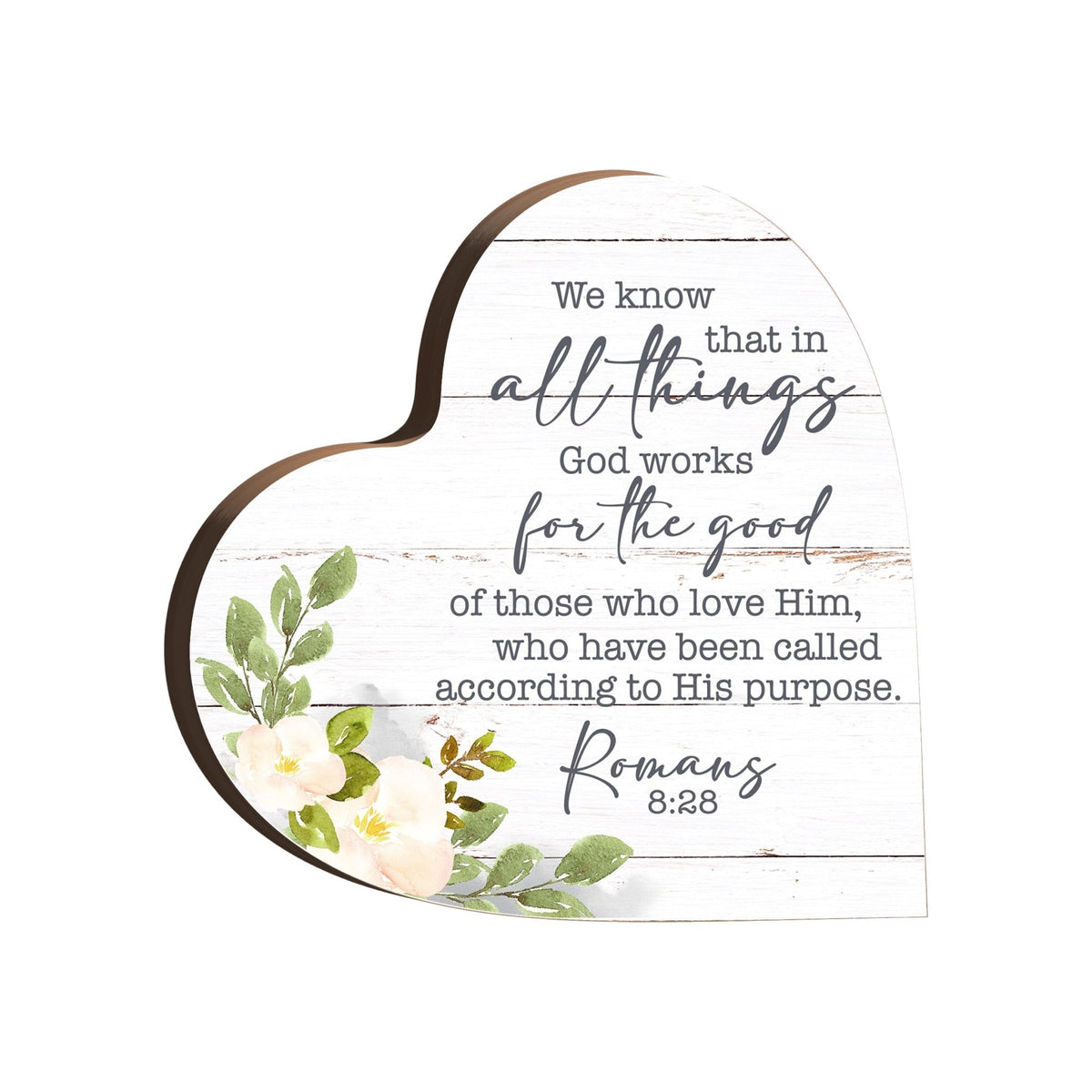 Wooden Inspirational Heart Block Sign for Home Decorations - LifeSong Milestones