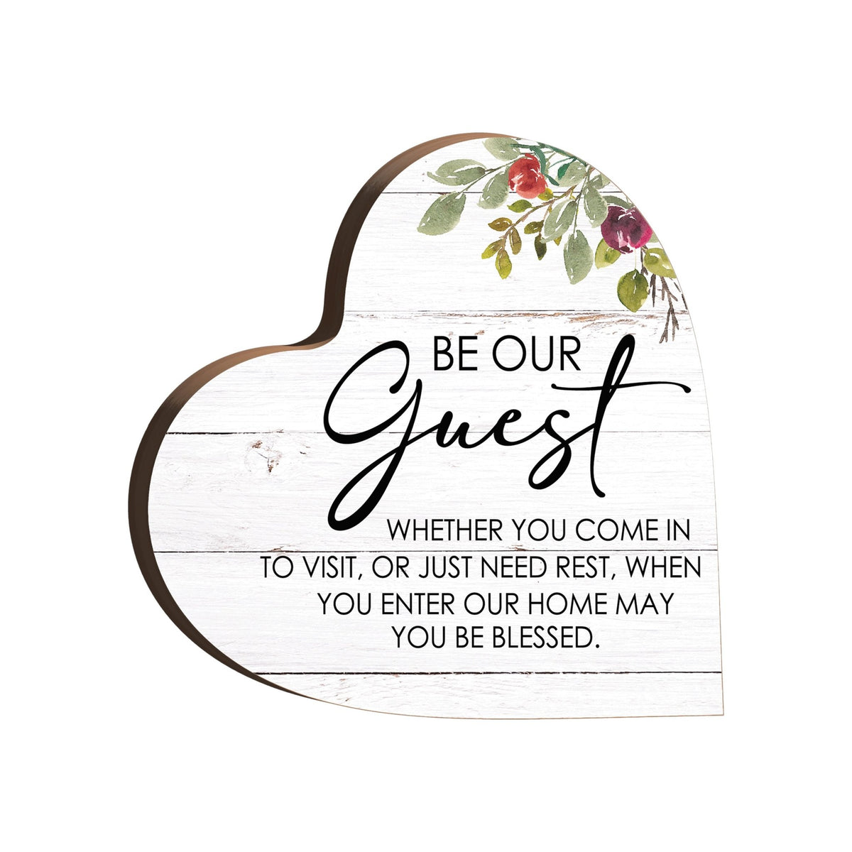 Wooden Inspirational Heart Block Sign for Home Decorations - LifeSong Milestones
