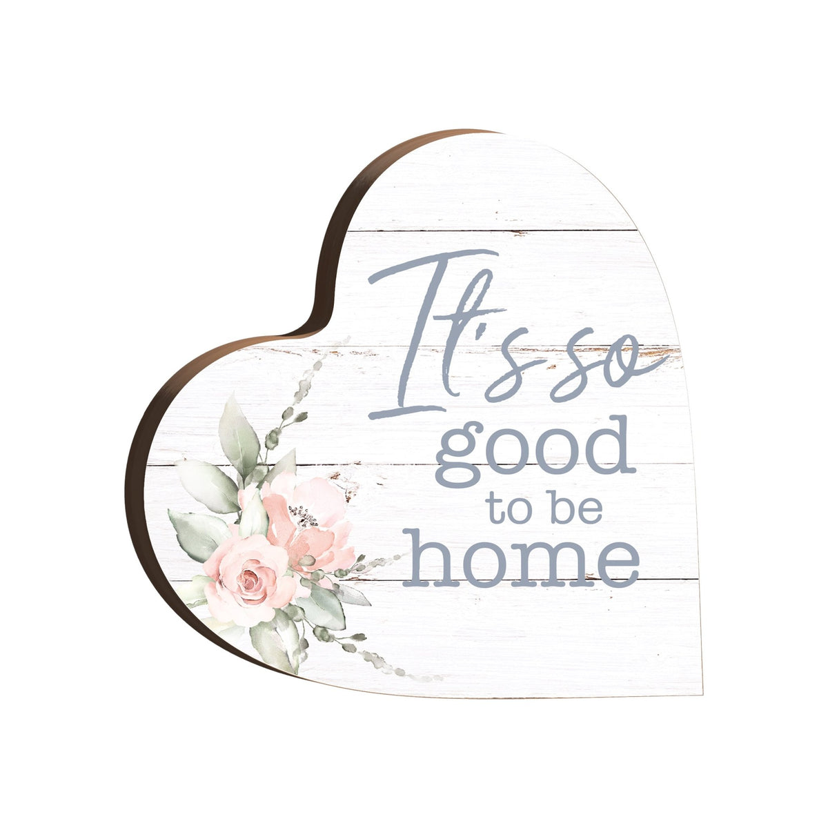 Wooden Inspirational Heart Block Sign for Home Decorations - LifeSong Milestones