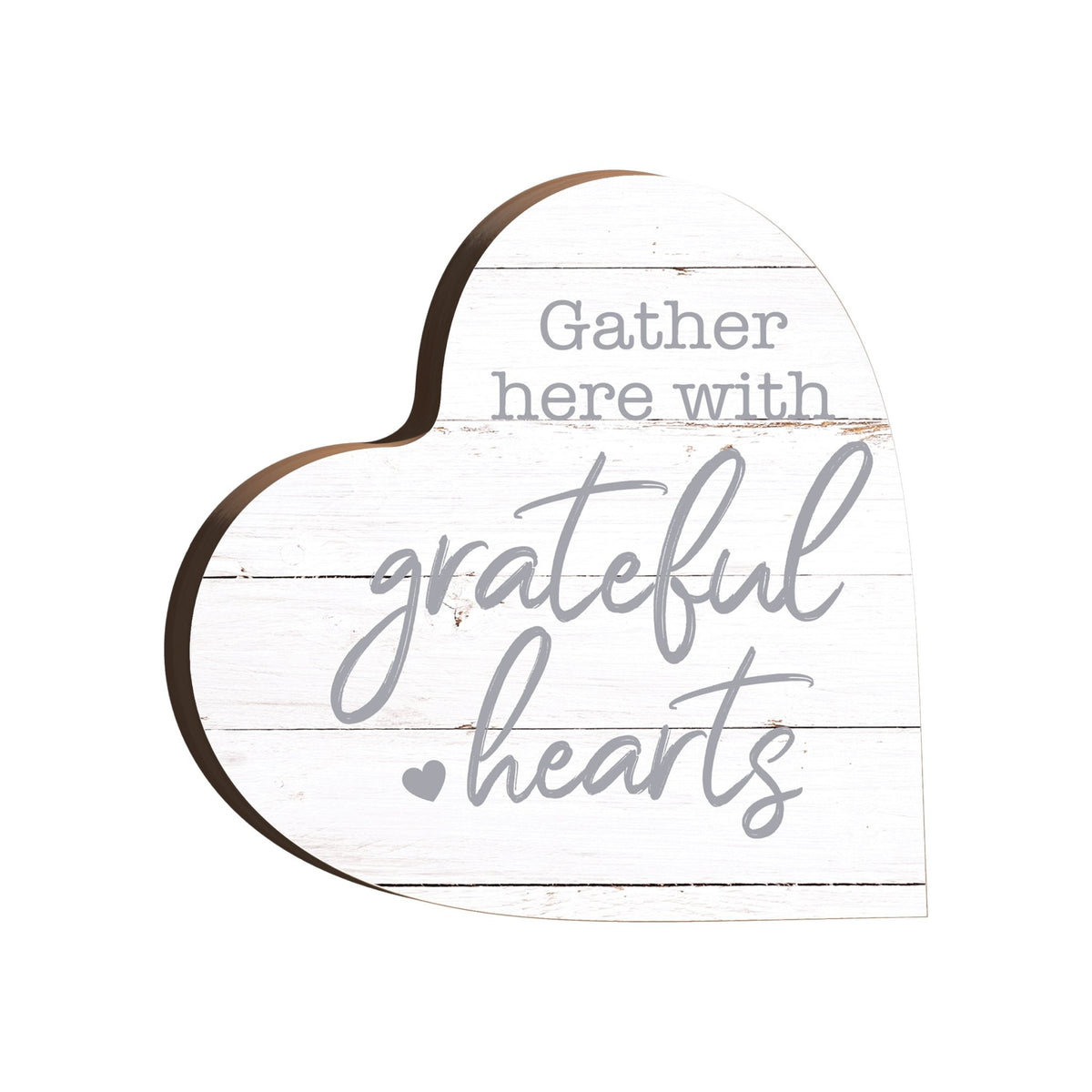 Wooden Inspirational Heart Block Sign for Home Decorations - LifeSong Milestones