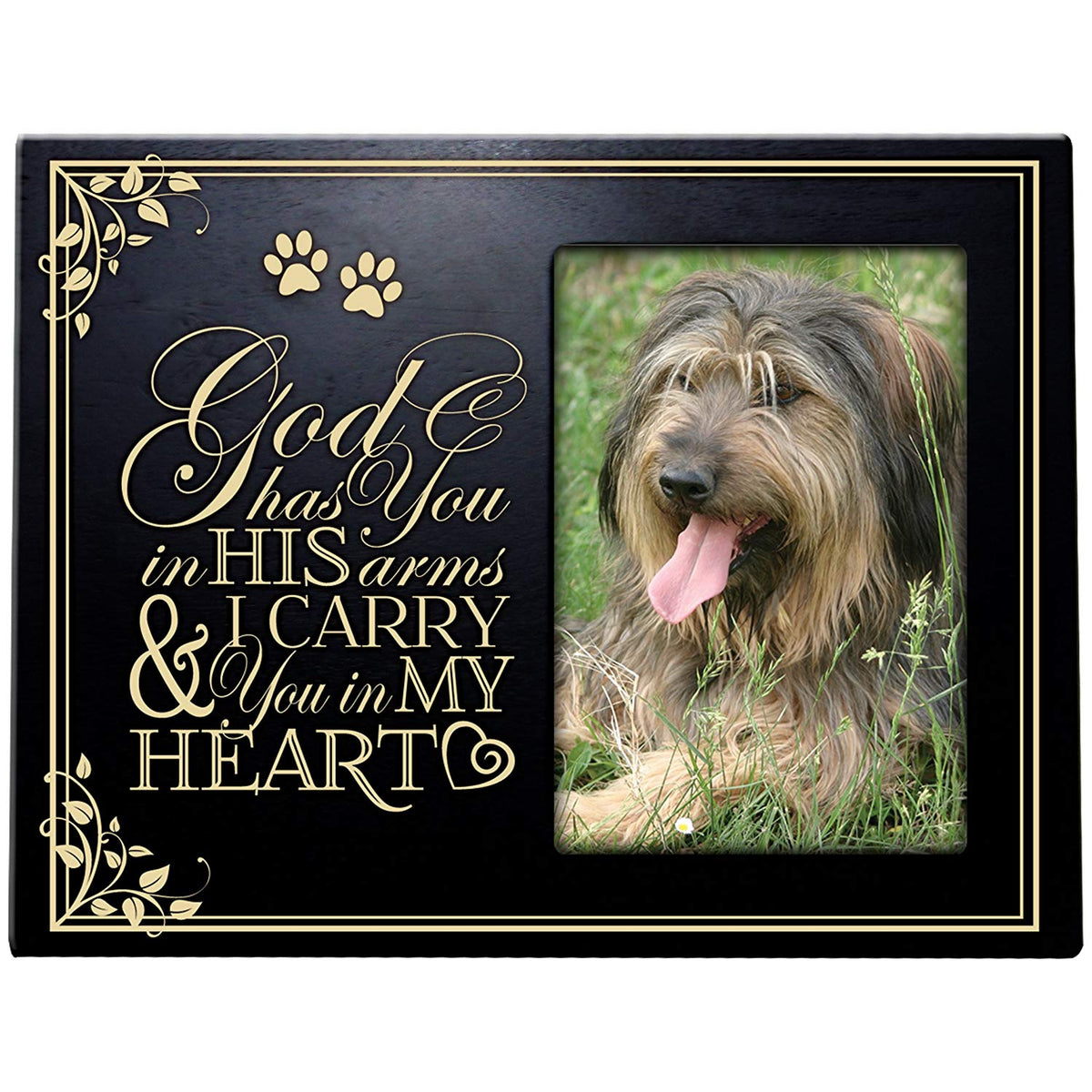 Wooden Memorial 8x10 Picture Frame for Pet holds 4x6 photo God Has You - LifeSong Milestones