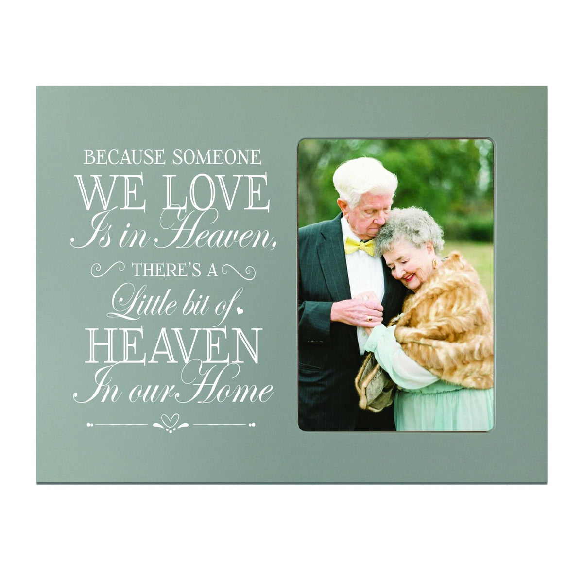 Wooden Memorial 8x10 Picture Frame holds 4x6 photo Because Someone - LifeSong Milestones