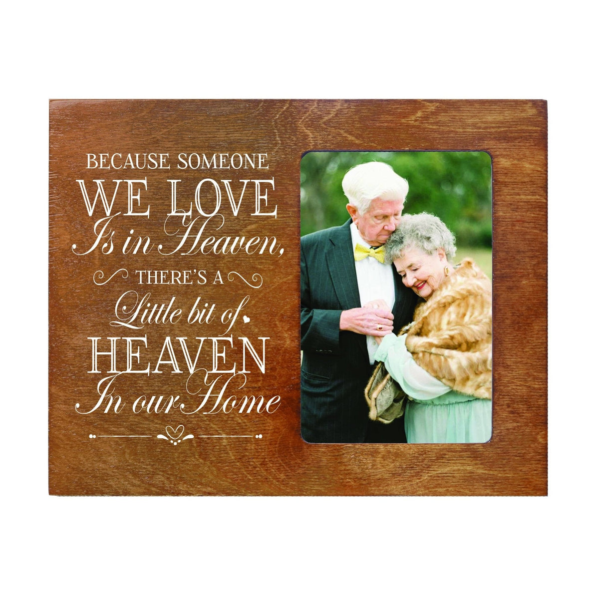 Wooden Memorial 8x10 Picture Frame holds 4x6 photo Because Someone - LifeSong Milestones