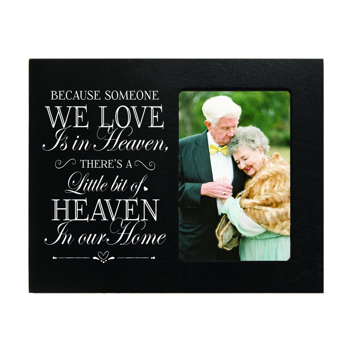 Wooden Memorial 8x10 Picture Frame holds 4x6 photo Because Someone - LifeSong Milestones