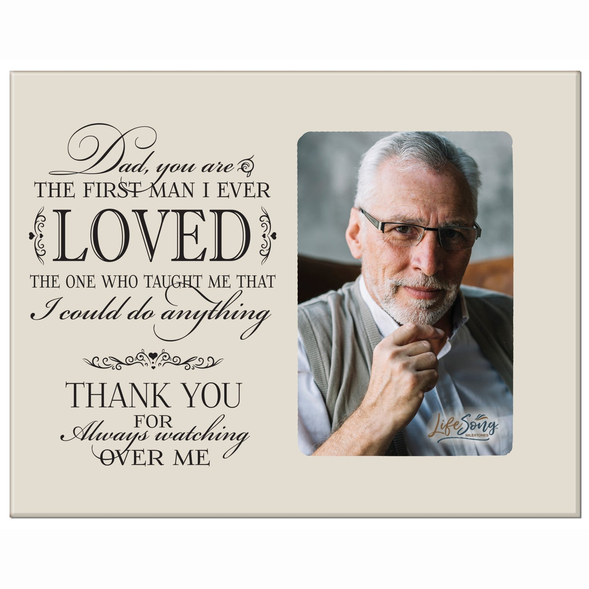 Wooden Memorial 8x10 Picture Frame holds 4x6 photo Dad, You Are - LifeSong Milestones