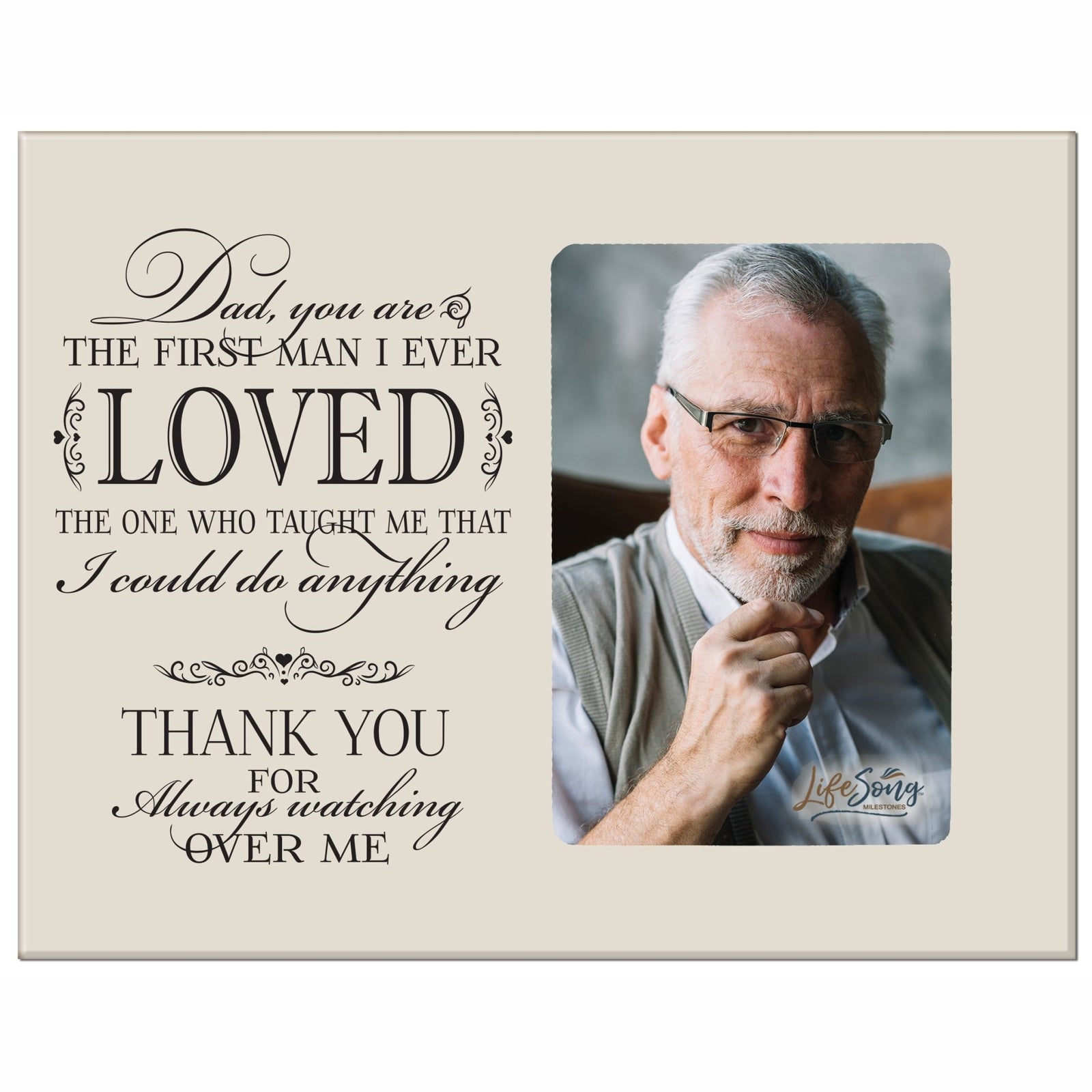 Wooden Memorial 8x10 Picture Frame holds 4x6 photo Dad, You Are - LifeSong Milestones