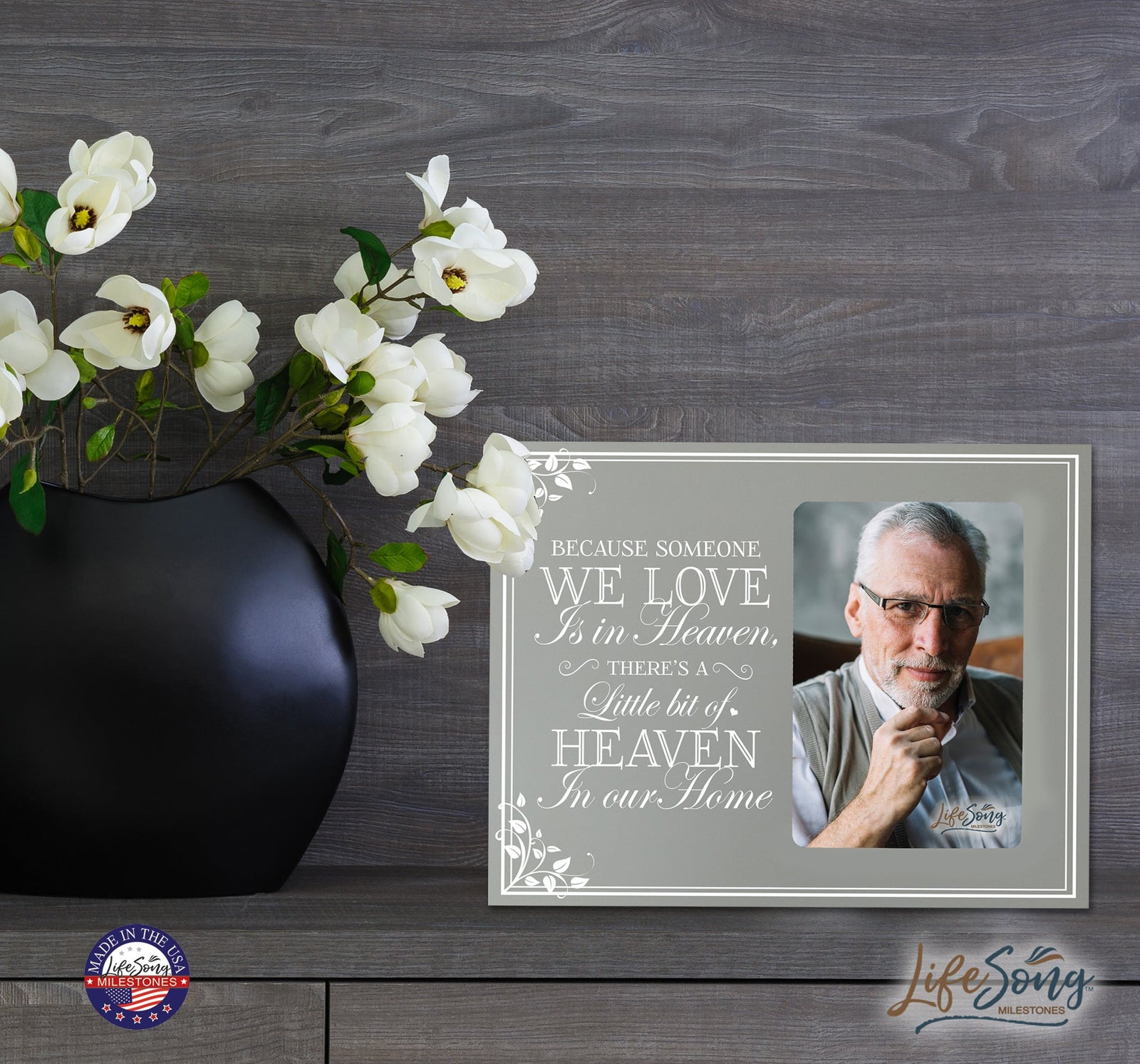 Wooden Memorial 8x10 Picture Frame holds 4x6 photo Someone We Love - LifeSong Milestones