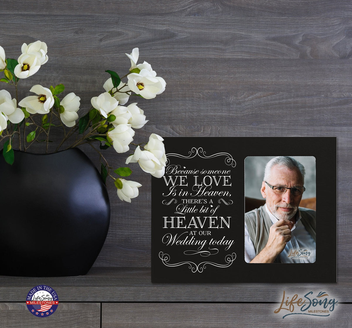 Wooden Memorial 8x10 Picture Frame holds 4x6 photo Someone We Love - LifeSong Milestones
