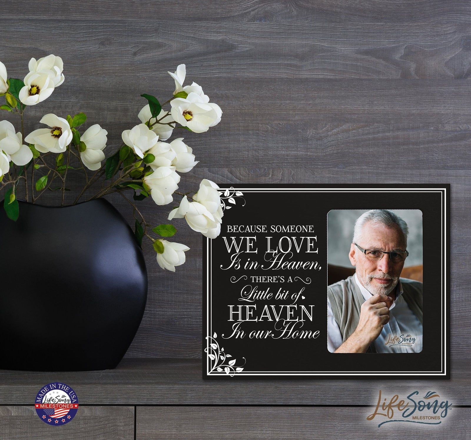 Wooden Memorial 8x10 Picture Frame holds 4x6 photo Someone We Love - LifeSong Milestones