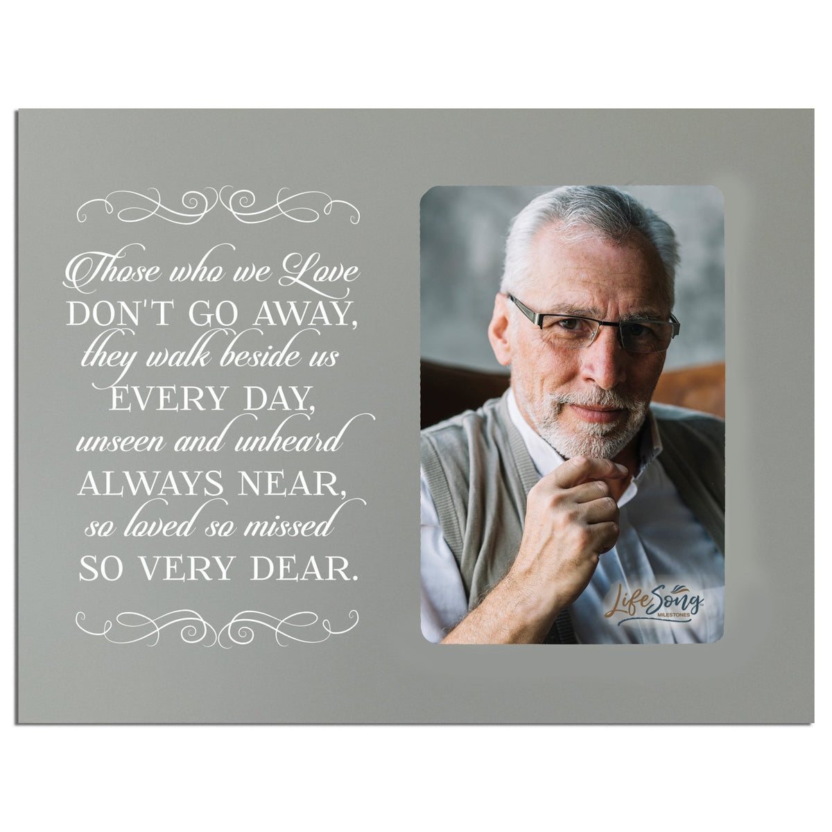 Wooden Memorial 8x10 Picture Frame holds 4x6 photo Those We Love - LifeSong Milestones