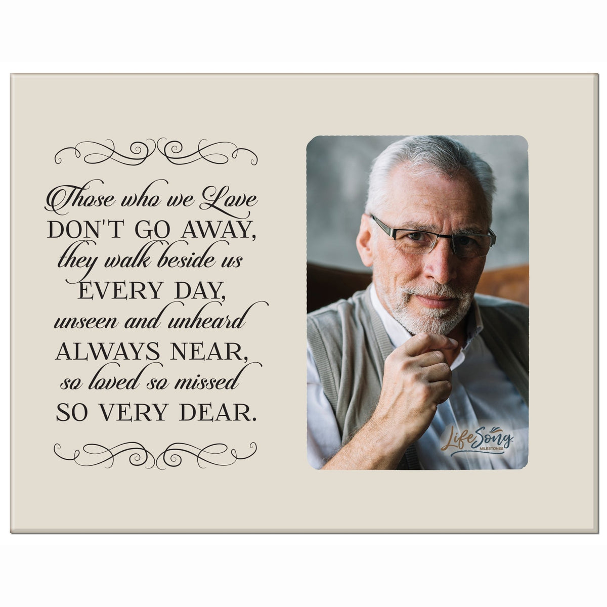 Wooden Memorial 8x10 Picture Frame holds 4x6 photo Those We Love - LifeSong Milestones