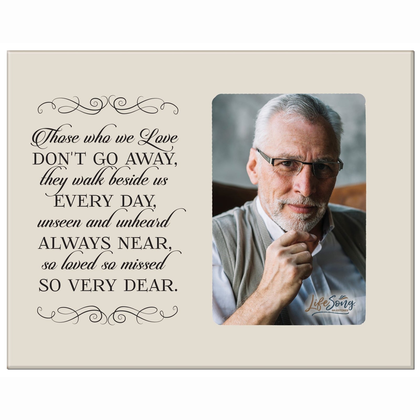 Wooden Memorial 8x10 Picture Frame holds 4x6 photo Those We Love - LifeSong Milestones