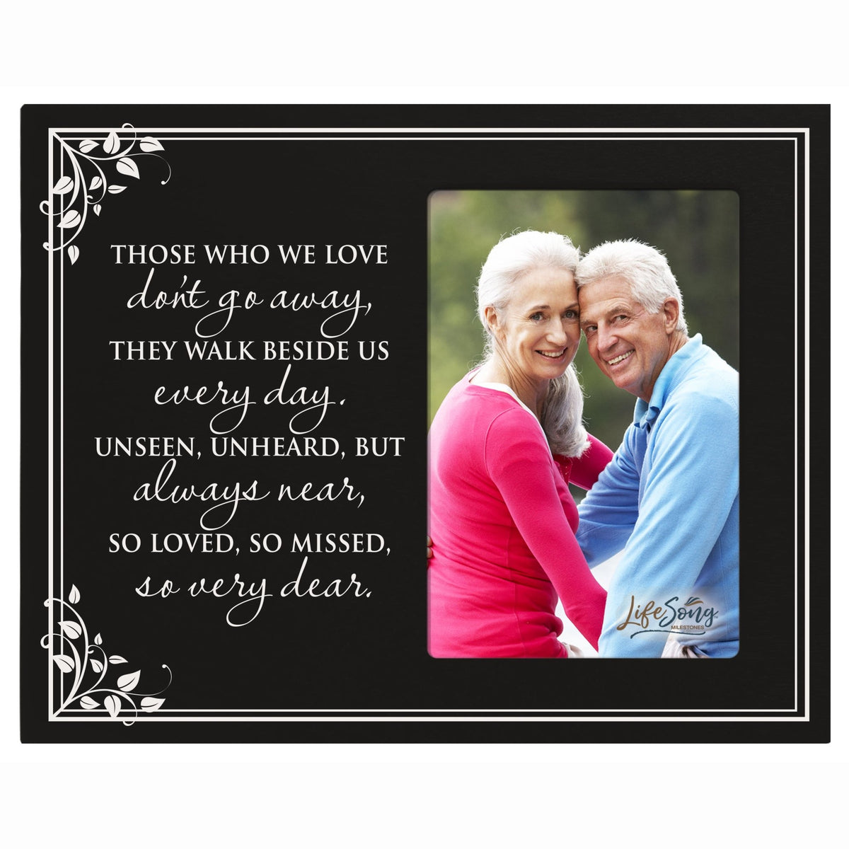 Wooden Memorial 8x10 Picture Frame holds 4x6 photo Those Who We Love - LifeSong Milestones