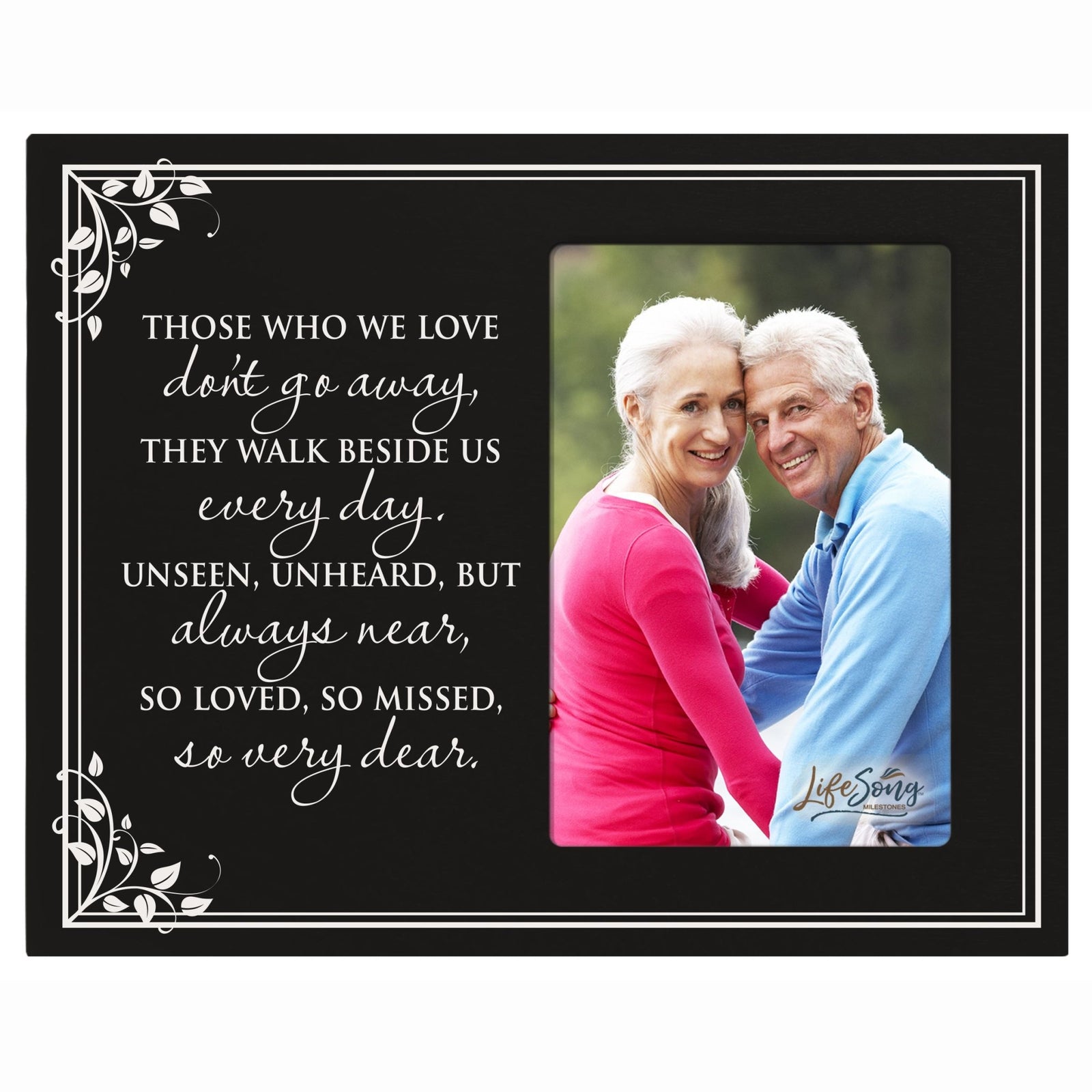 Wooden Memorial 8x10 Picture Frame holds 4x6 photo Those Who We Love - LifeSong Milestones
