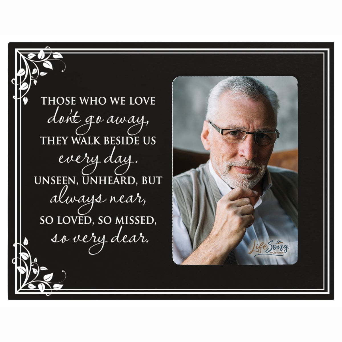Wooden Memorial 8x10 Picture Frame holds 4x6 photo Those Who We Love - LifeSong Milestones