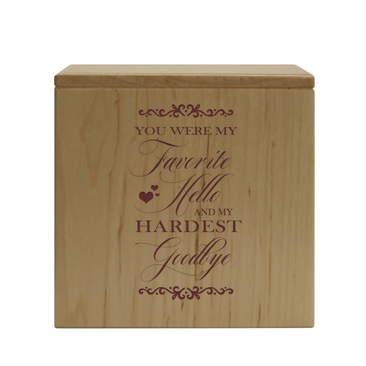Decorative Memorial Tabletop Wooden Urn Box for Human Ashes