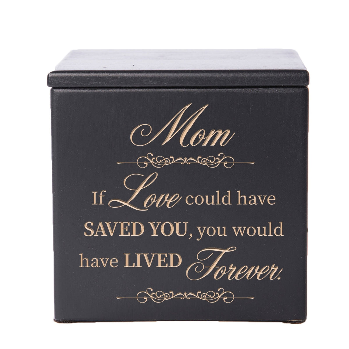 Small Memorial Wooden Keepsake Urn Box Ashes For Mom