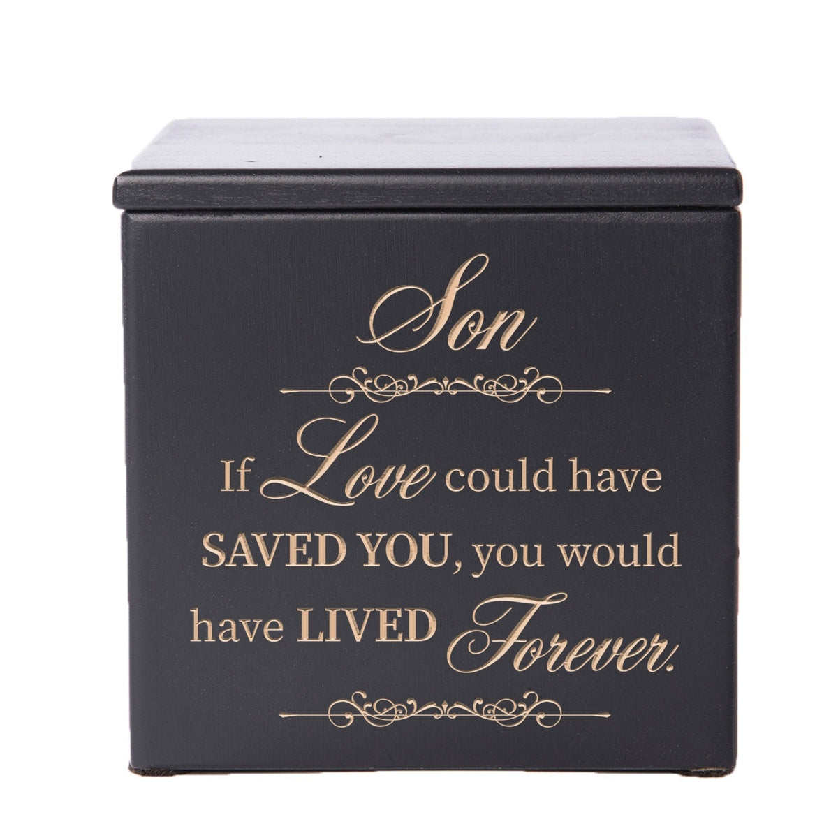 Small Memorial Wooden Keepsake Urn Box Ashes For Son