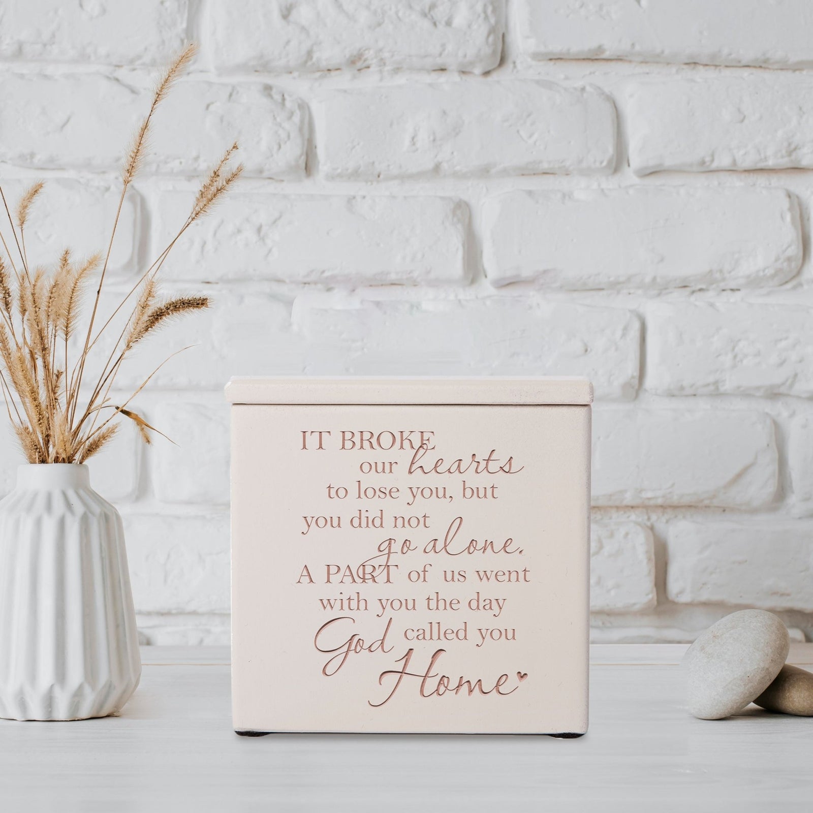 Memorial Wooden Keepsake Urn Box for Human Ashes