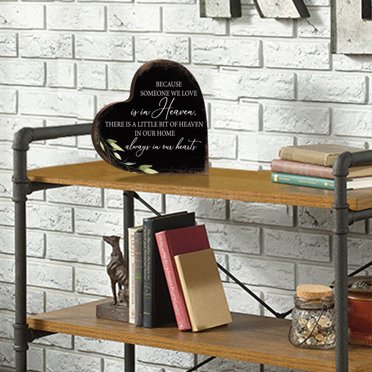 Wooden Memorial Heart Block Sign for Loss of Loved One - LifeSong Milestones