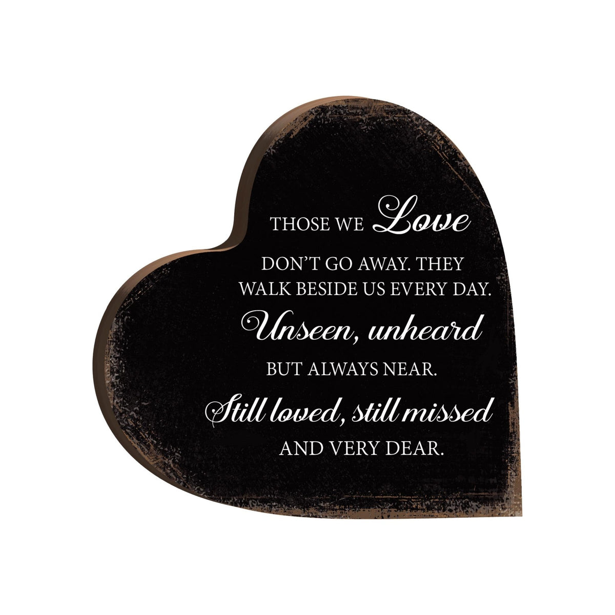 Wooden Memorial Heart Block Sign for Loss of Loved One - LifeSong Milestones