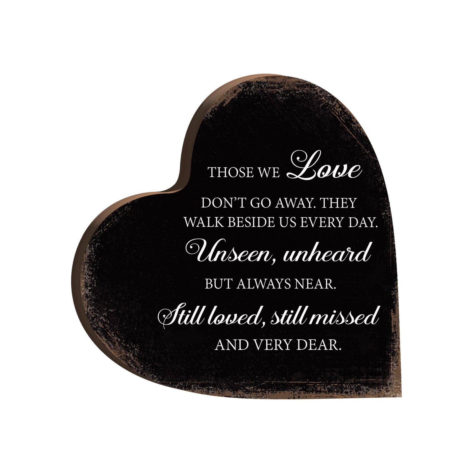 Wooden Memorial Heart Block Sign for Loss of Loved One - LifeSong Milestones