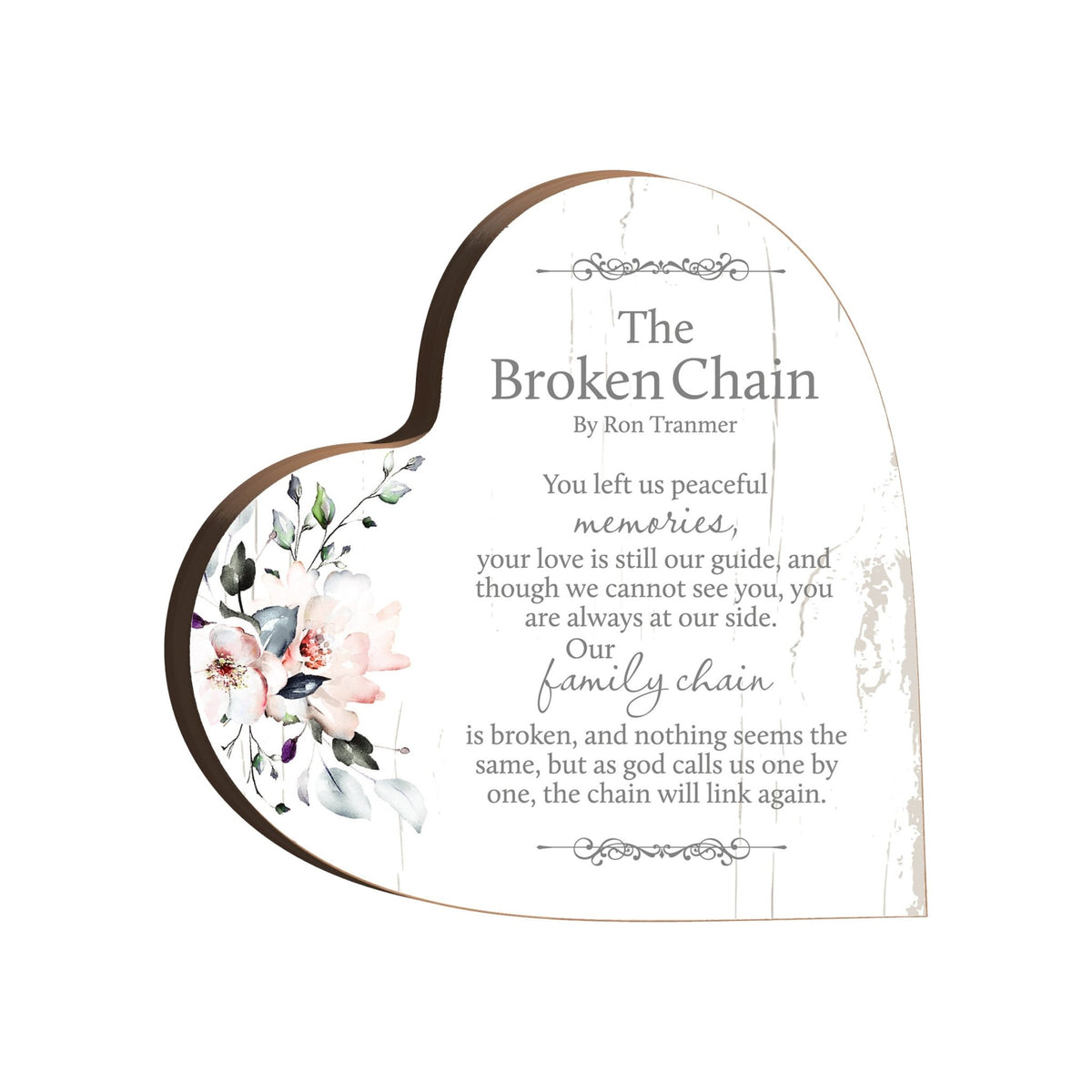 Wooden Memorial Heart Block Sign for Loss of Loved One - LifeSong Milestones