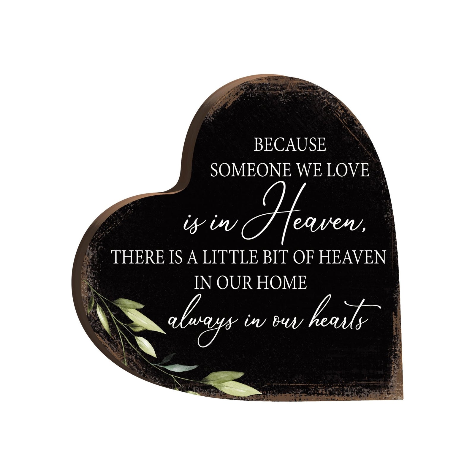 Wooden Memorial Heart Block Sign for Loss of Loved One - LifeSong Milestones