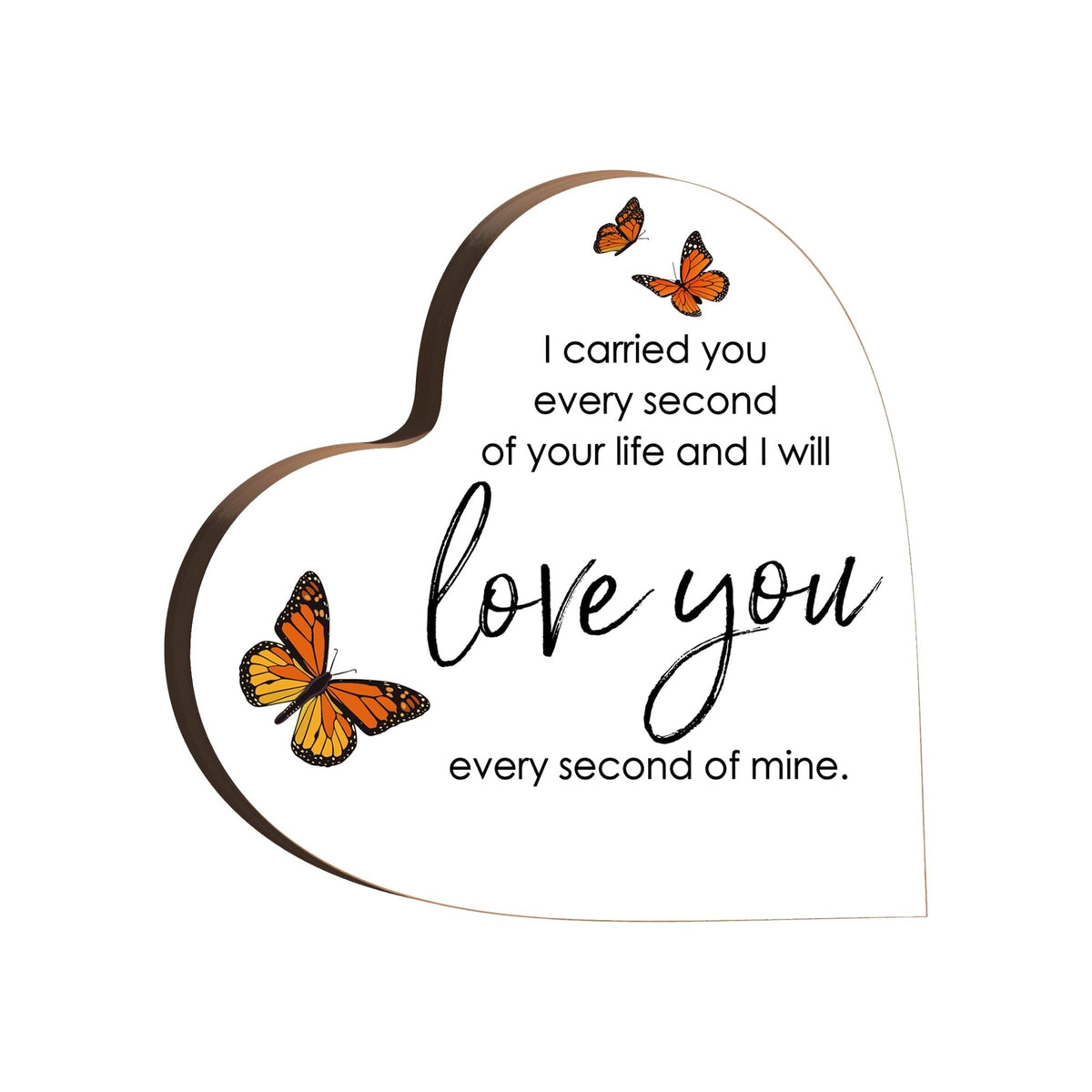 Wooden Memorial Heart Block Sign for Loss of Loved One - LifeSong Milestones