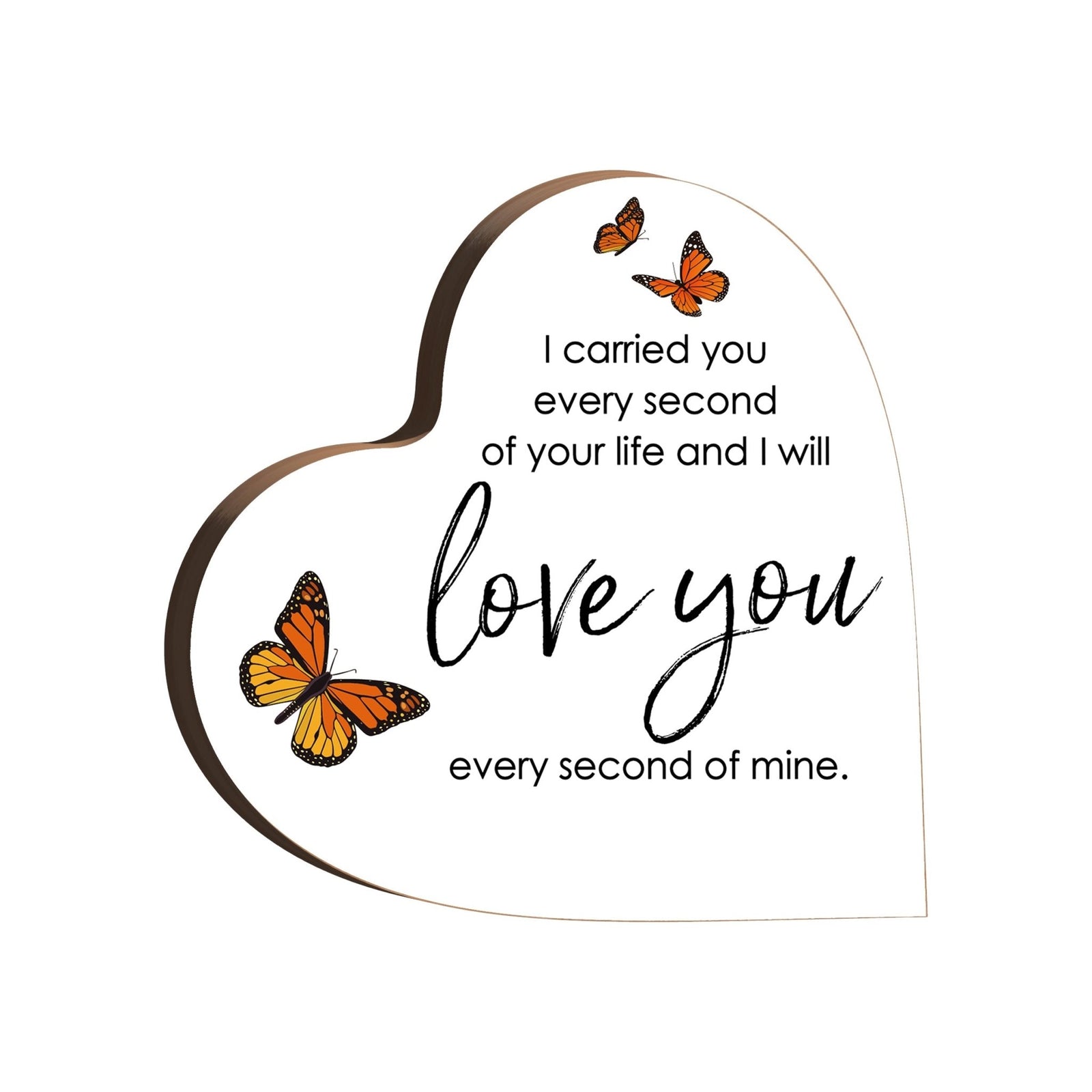 Wooden Memorial Heart Block Sign for Loss of Loved One - LifeSong Milestones