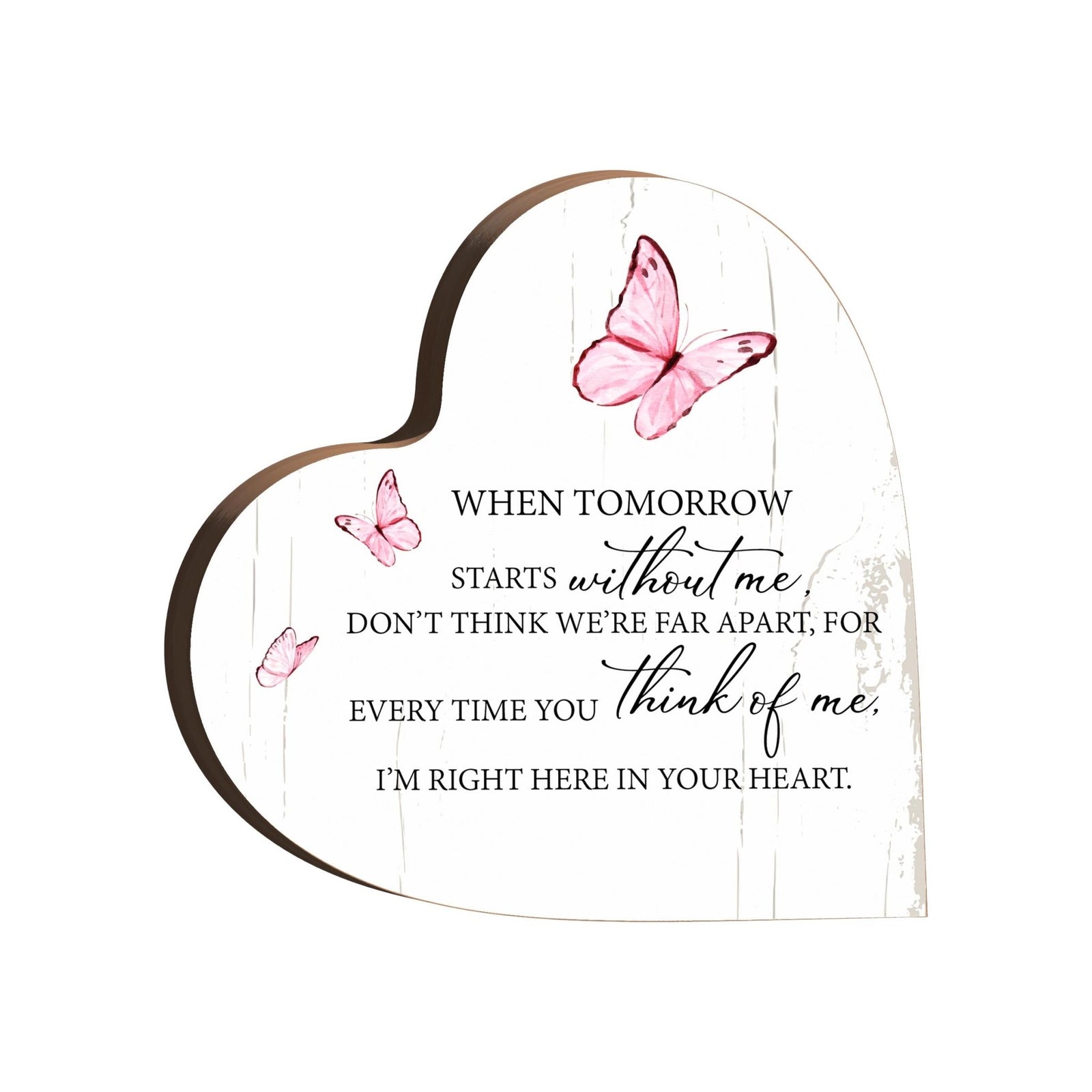 Wooden Memorial Heart Block Sign for Loss of Loved One - LifeSong Milestones