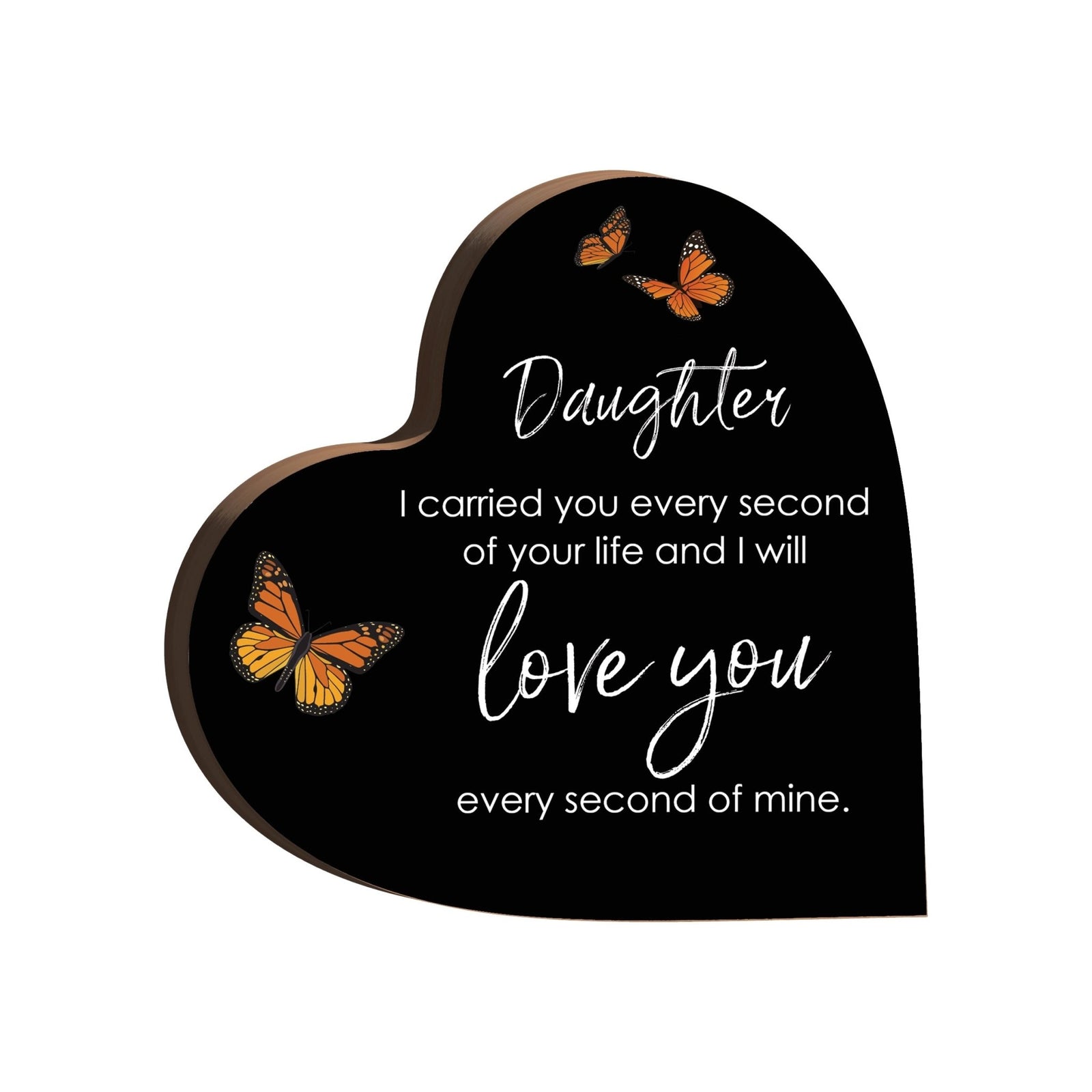 Wooden Memorial Heart Block Sign for Loss of Loved One - LifeSong Milestones