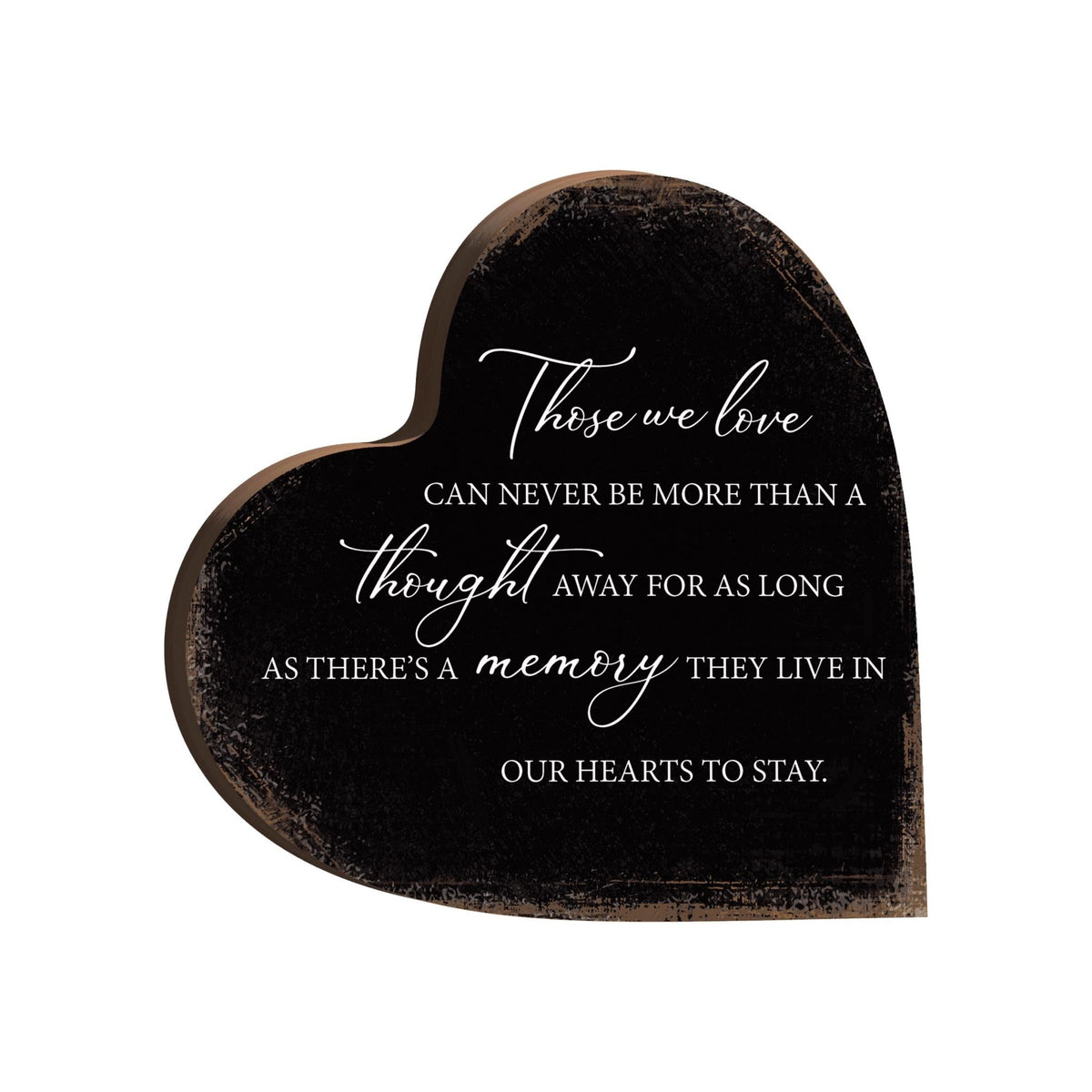 Wooden Memorial Heart Block Sign for Loss of Loved One - LifeSong Milestones