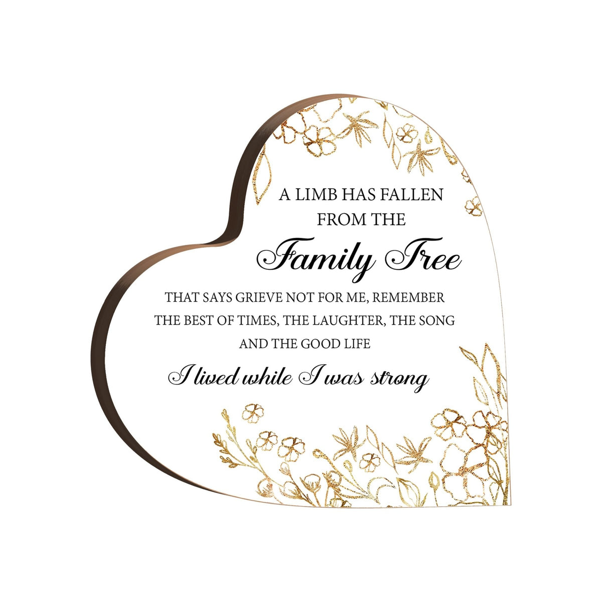 Wooden Memorial Heart Block Sign for Loss of Loved One - LifeSong Milestones