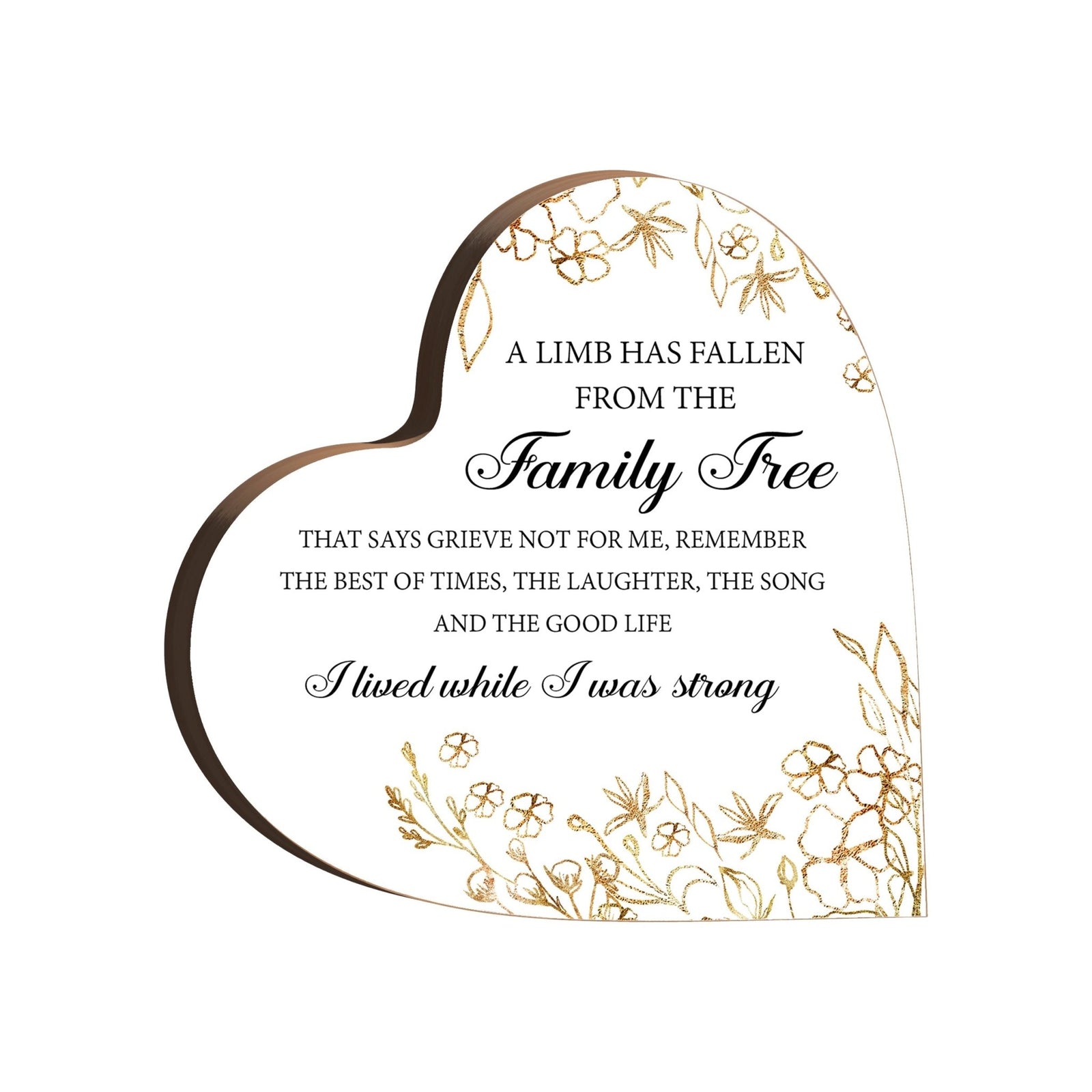 Wooden Memorial Heart Block Sign for Loss of Loved One - LifeSong Milestones