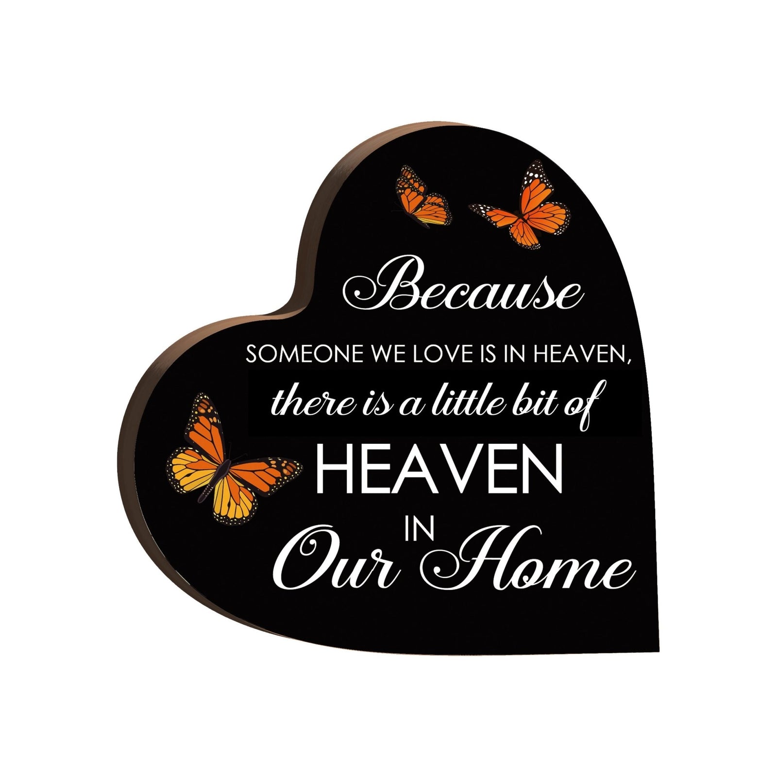 Wooden Memorial Heart Block Sign for Loss of Loved One - LifeSong Milestones