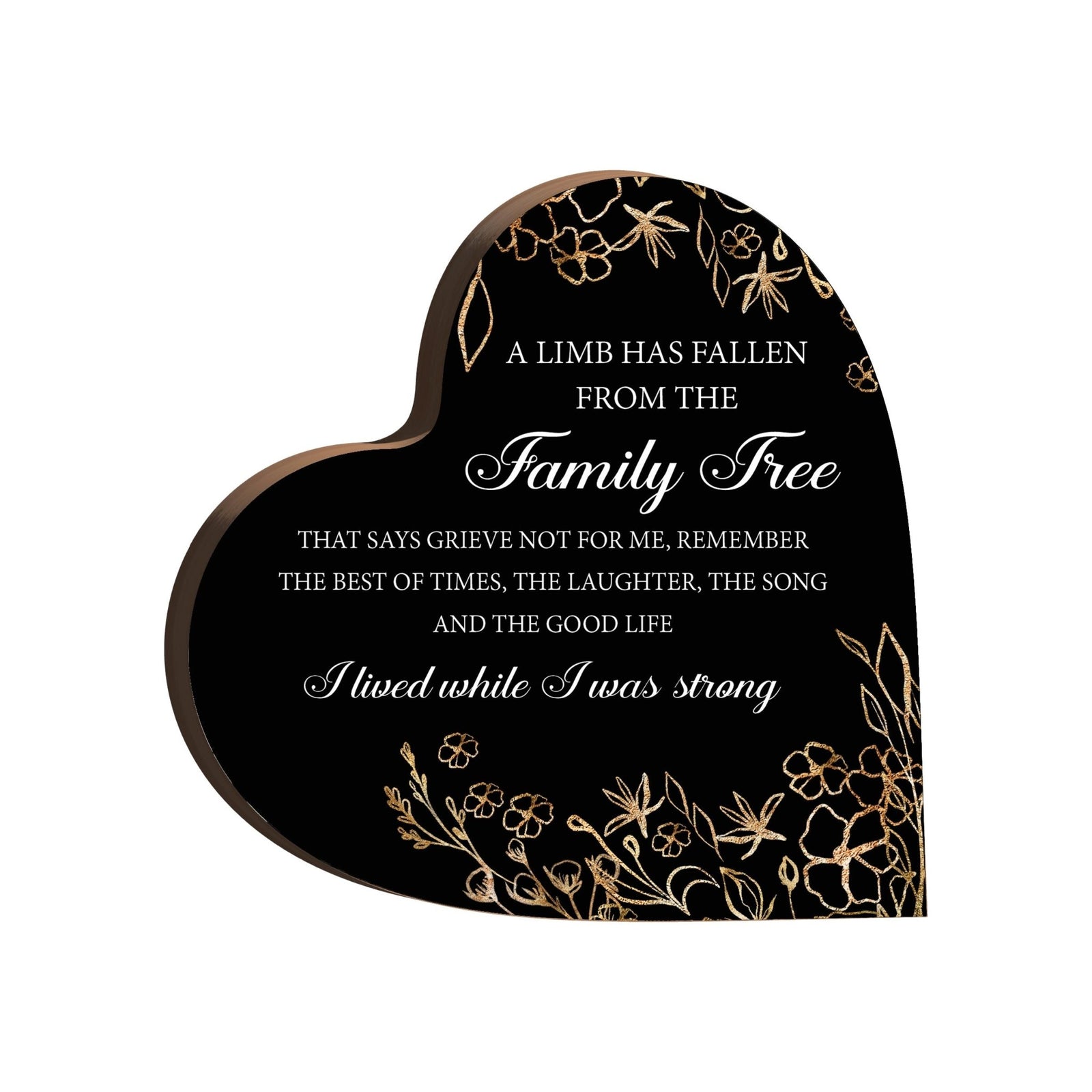 Wooden Memorial Heart Block Sign for Loss of Loved One - LifeSong Milestones