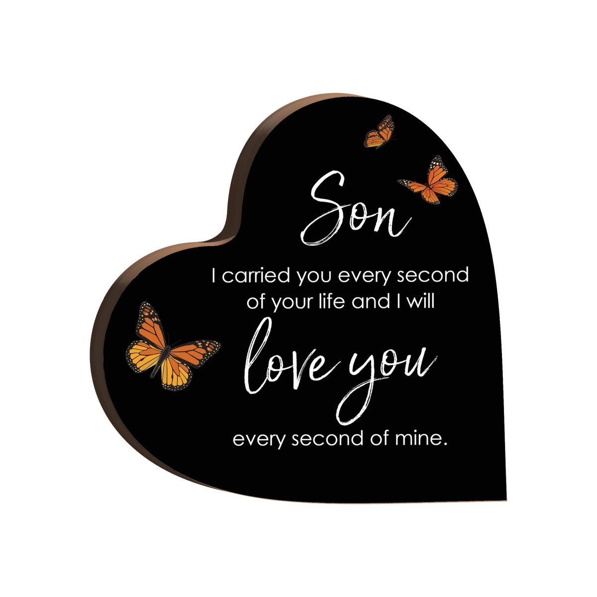Wooden Memorial Heart Block Sign for Loss of Loved One - LifeSong Milestones