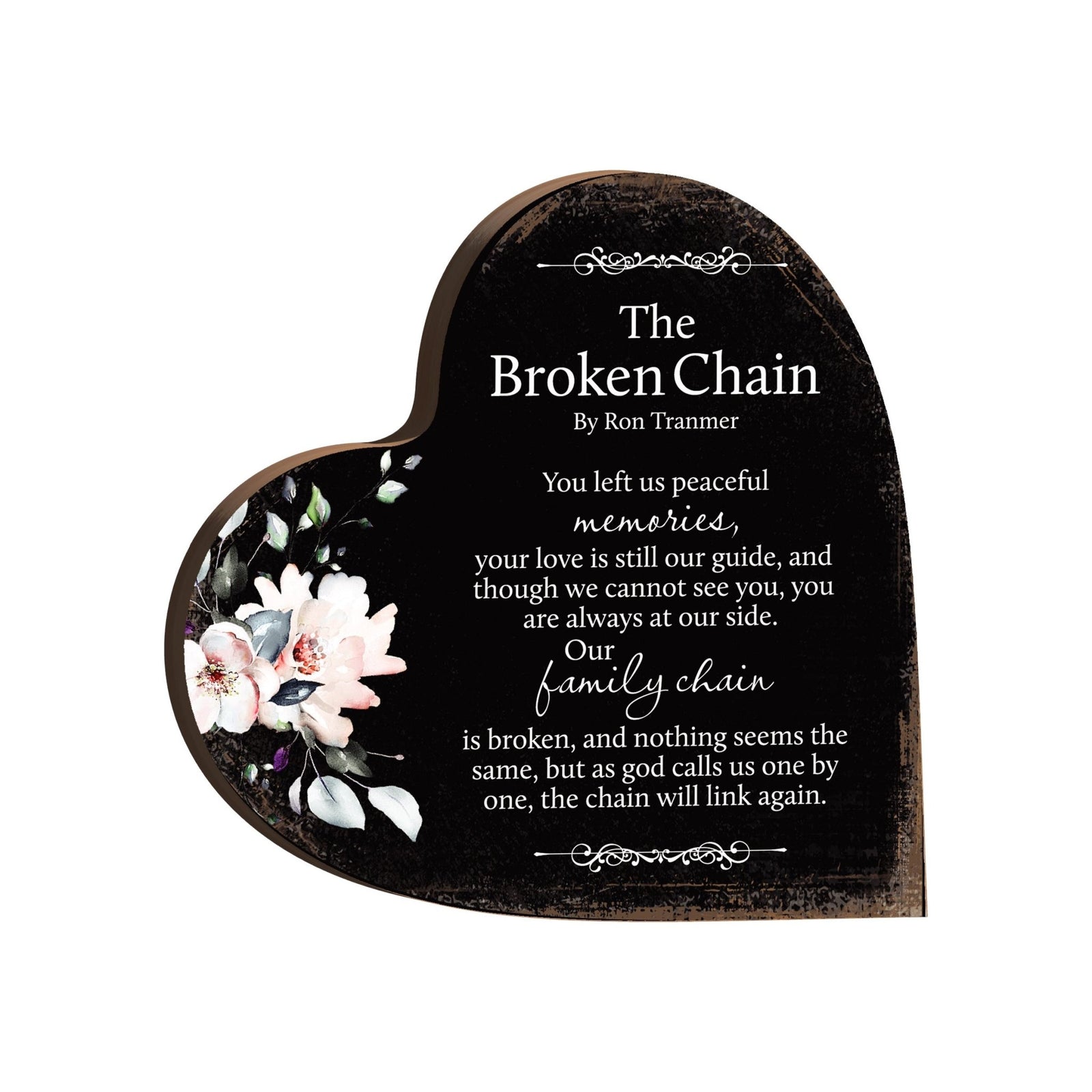Wooden Memorial Heart Block Sign for Loss of Loved One - LifeSong Milestones