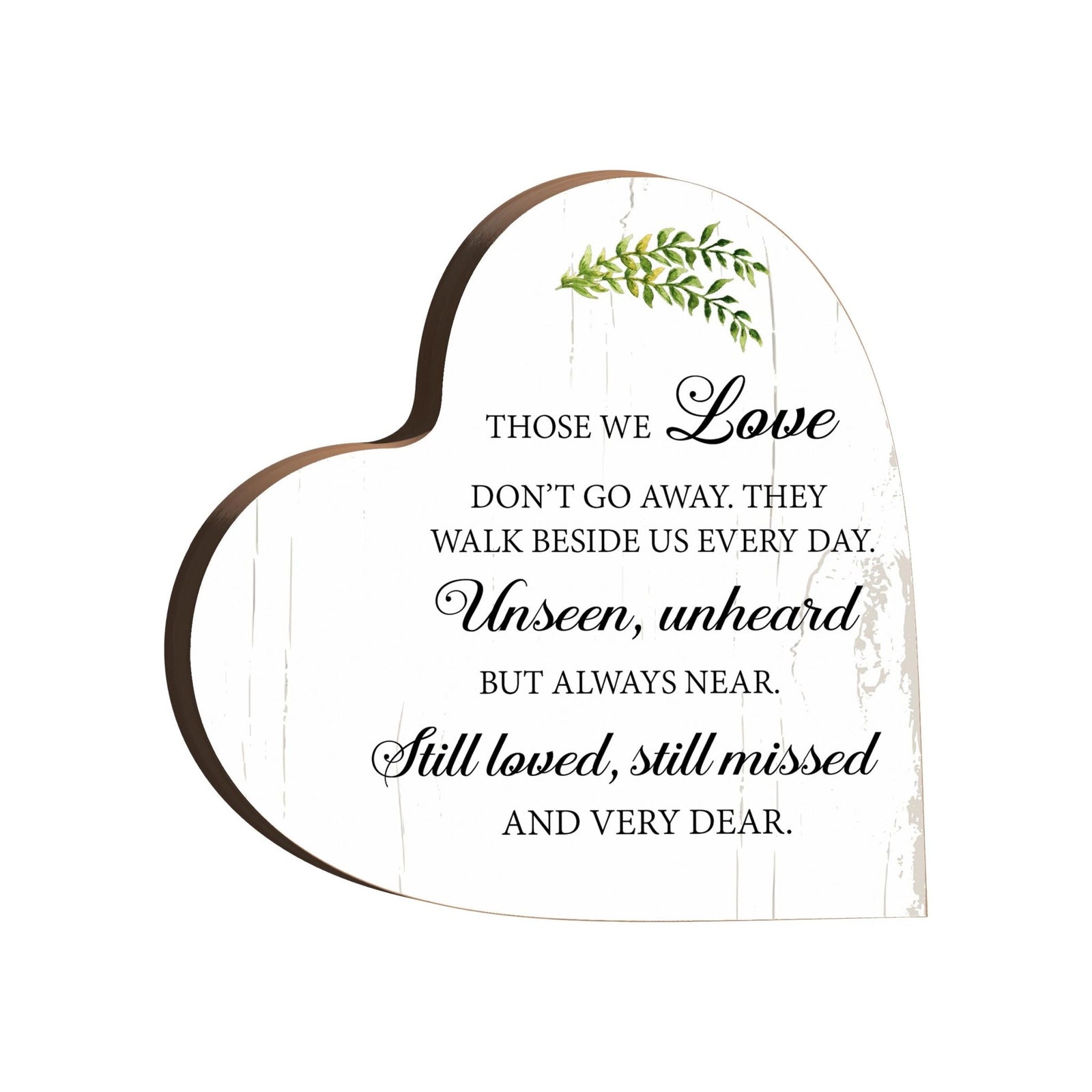 Wooden Memorial Heart Block Sign for Loss of Loved One - LifeSong Milestones