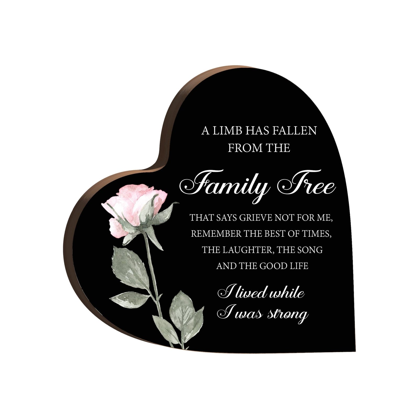 Wooden Memorial Heart Block Sign for Loss of Loved One - LifeSong Milestones