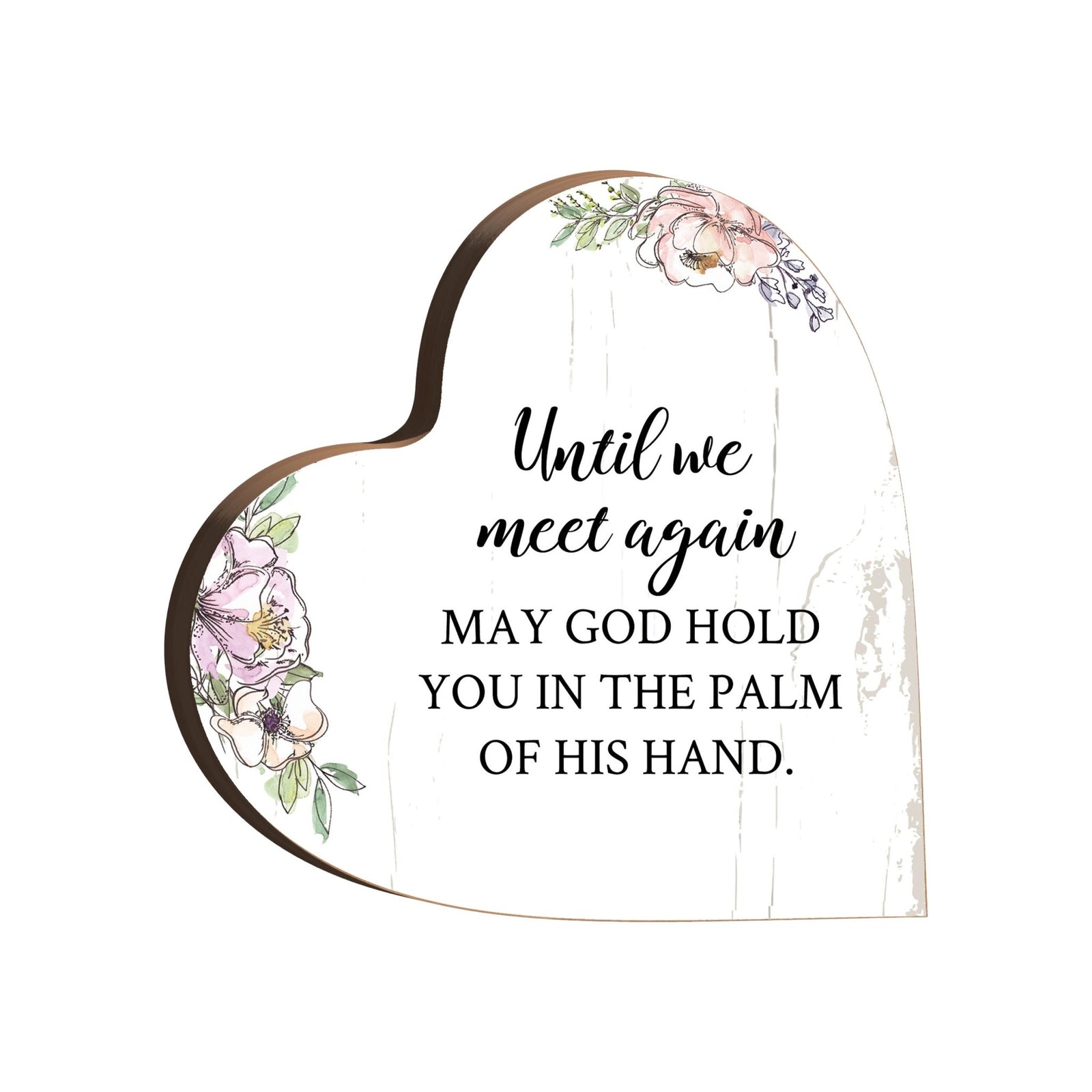 Wooden Memorial Heart Block Sign for Loss of Loved One - Until We Meet Again - LifeSong Milestones