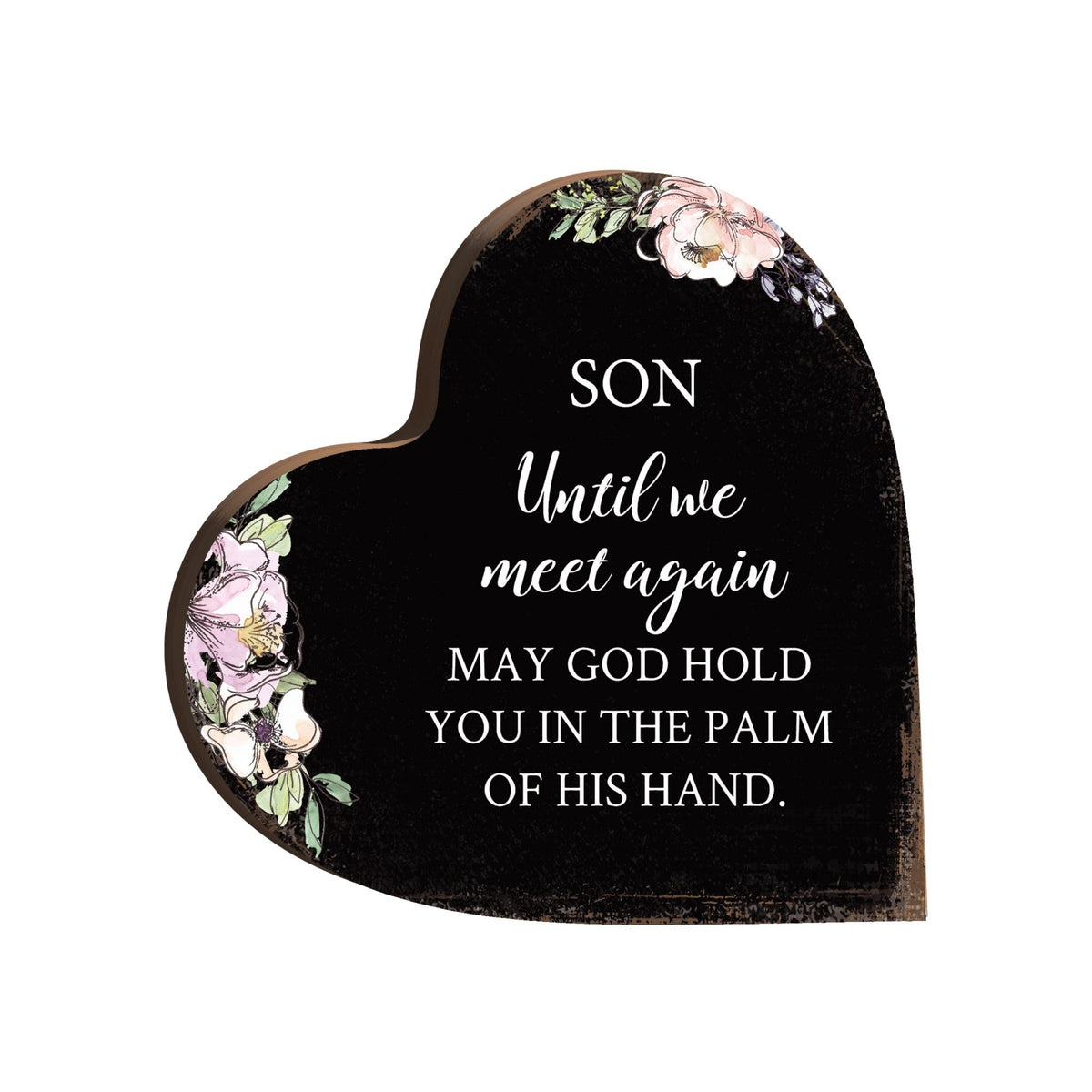 Wooden Memorial Heart Block Sign for Loss of Loved One - Until We Meet Again - LifeSong Milestones