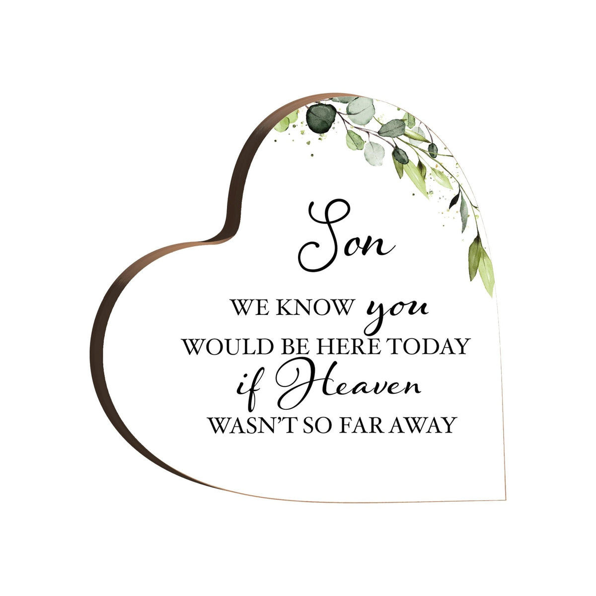 Wooden Memorial Heart Block Sign for Loss of Loved One - We Know You - LifeSong Milestones