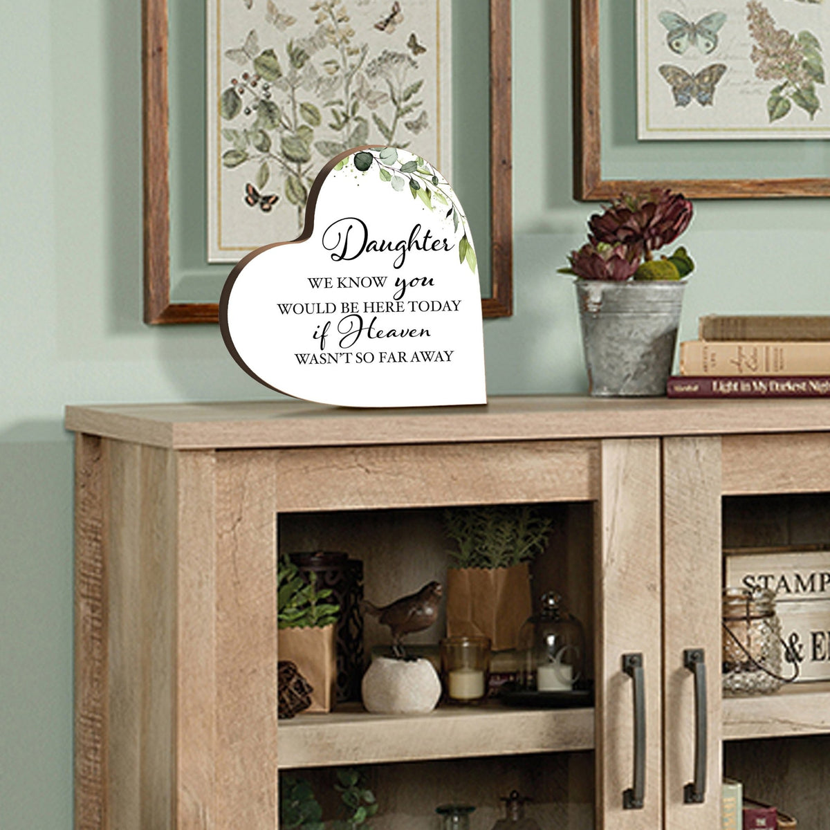 Wooden Memorial Heart Block Sign for Loss of Loved One - We Know You - LifeSong Milestones