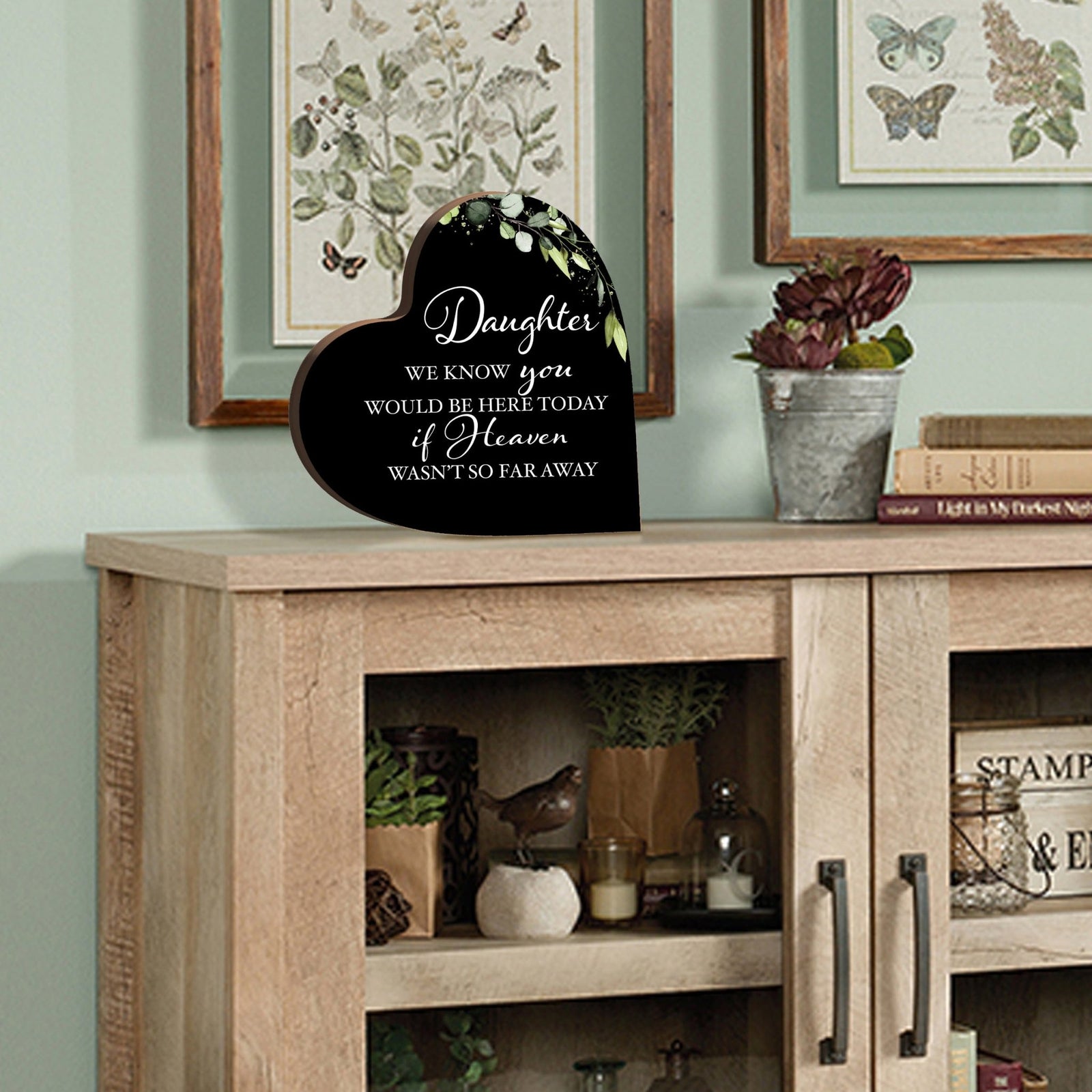 Wooden Memorial Heart Block Sign for Loss of Loved One - We Know You - LifeSong Milestones