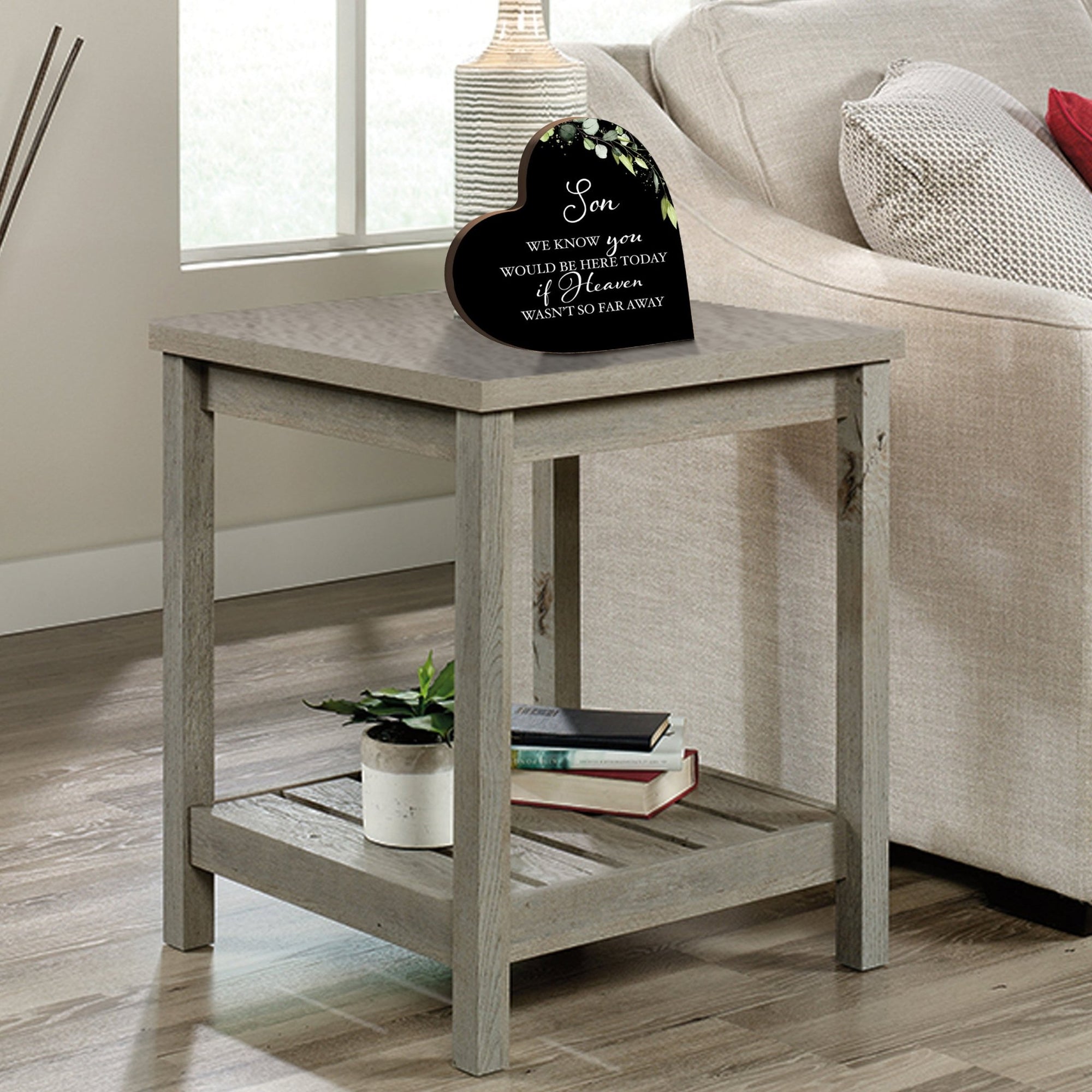 Wooden Memorial Heart Block Sign for Loss of Loved One - We Know You - LifeSong Milestones