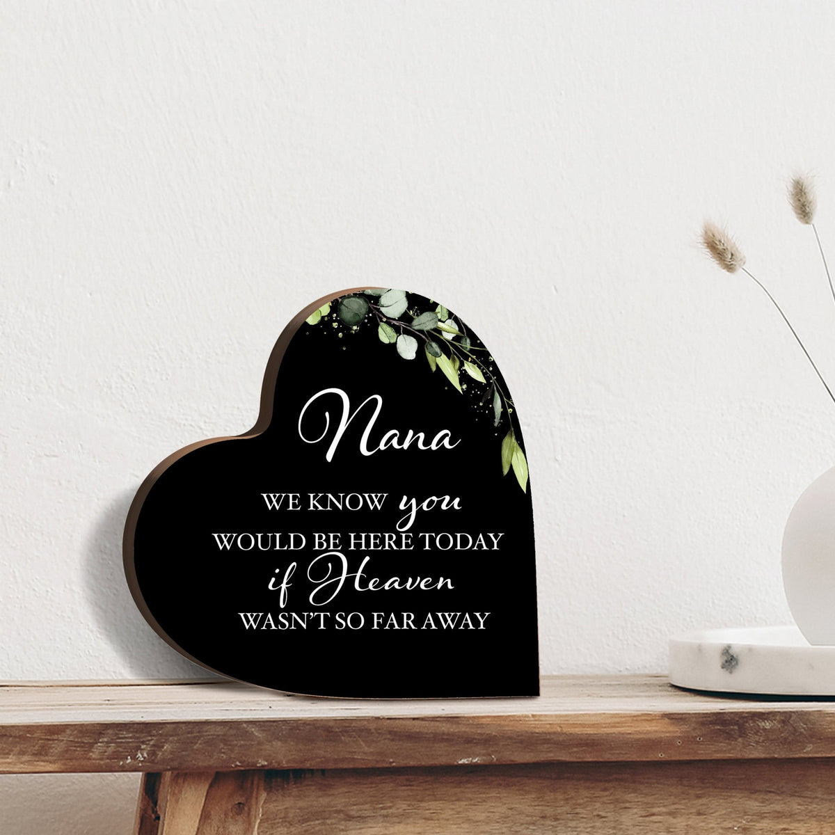 Wooden Memorial Heart Block Sign for Loss of Loved One - We Know You - LifeSong Milestones