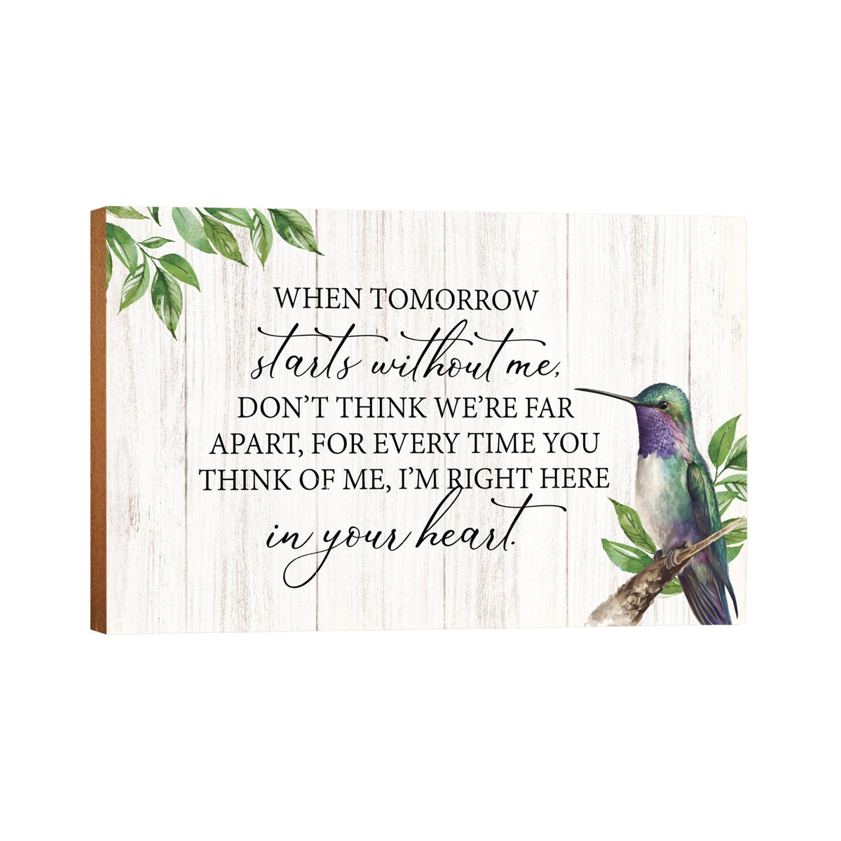 Wooden Memorial Hummingbird Wall Plaque for Loss of Loved One - LifeSong Milestones