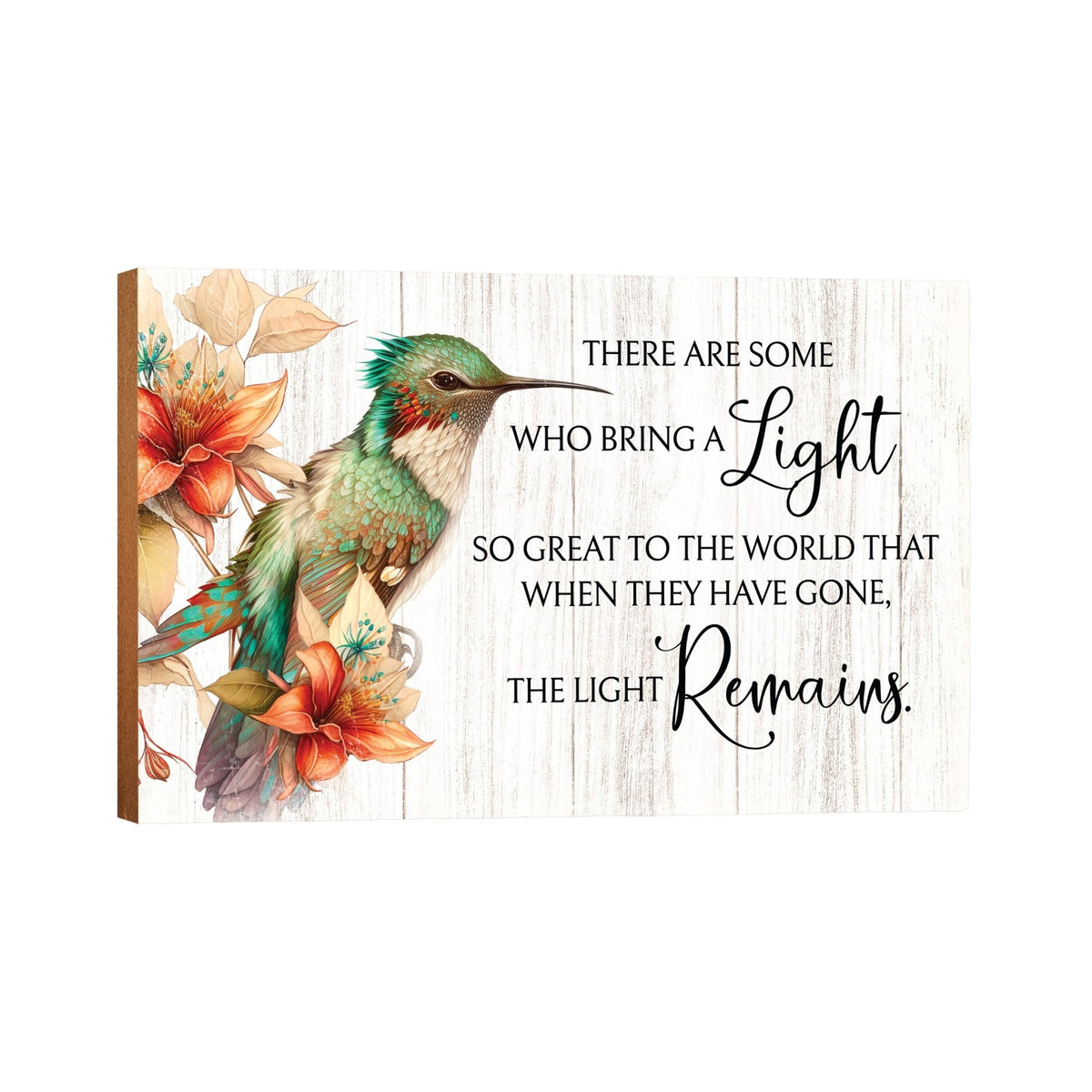 Wooden Memorial Hummingbird Wall Plaque for Loss of Loved One - LifeSong Milestones